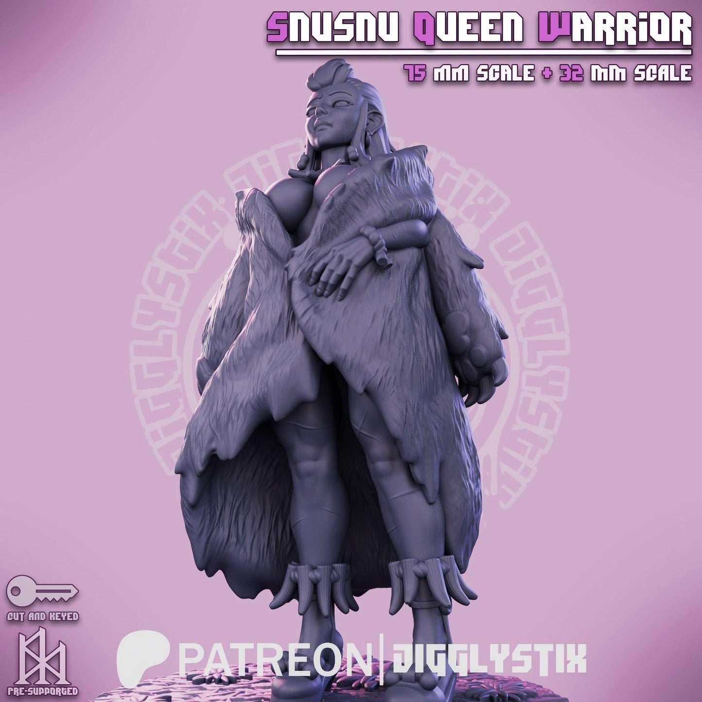 Amazonian Warrior Queen - 32mm or 75mm - Jigglystix