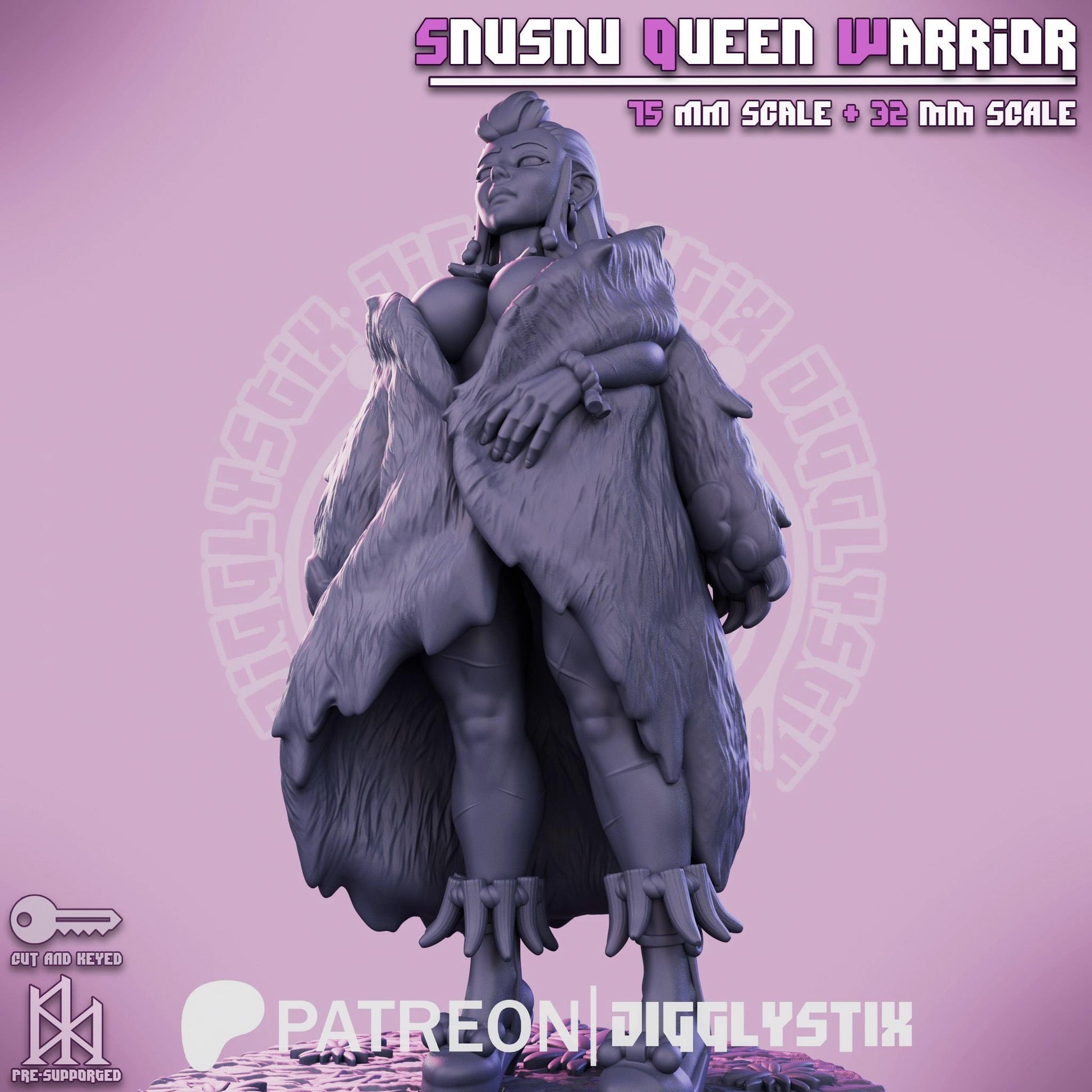 Amazonian Warrior Queen - 32mm or 75mm - Jigglystix