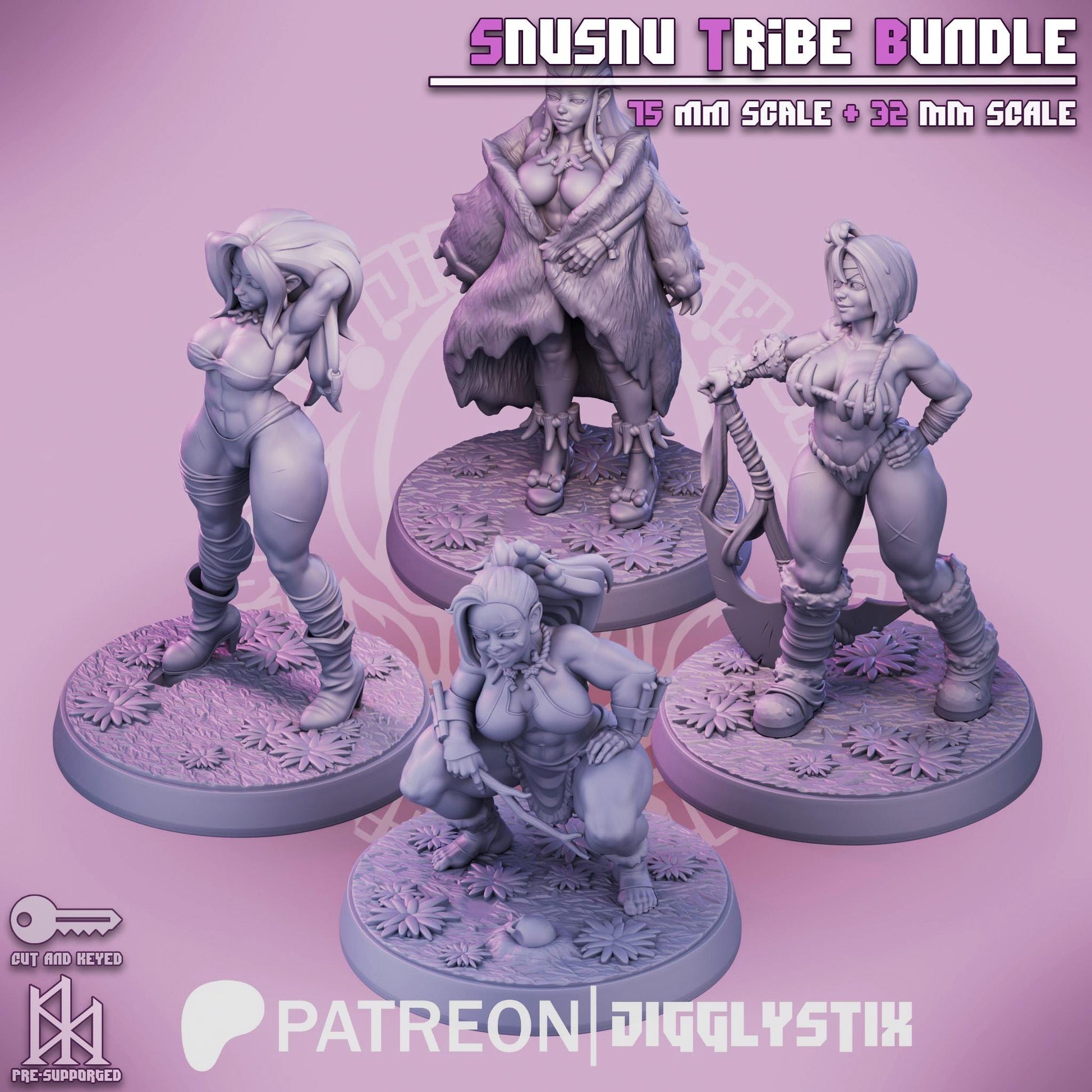 Amazonian Warrior Tribe Bundle - 32mm or 75mm - Jigglystix