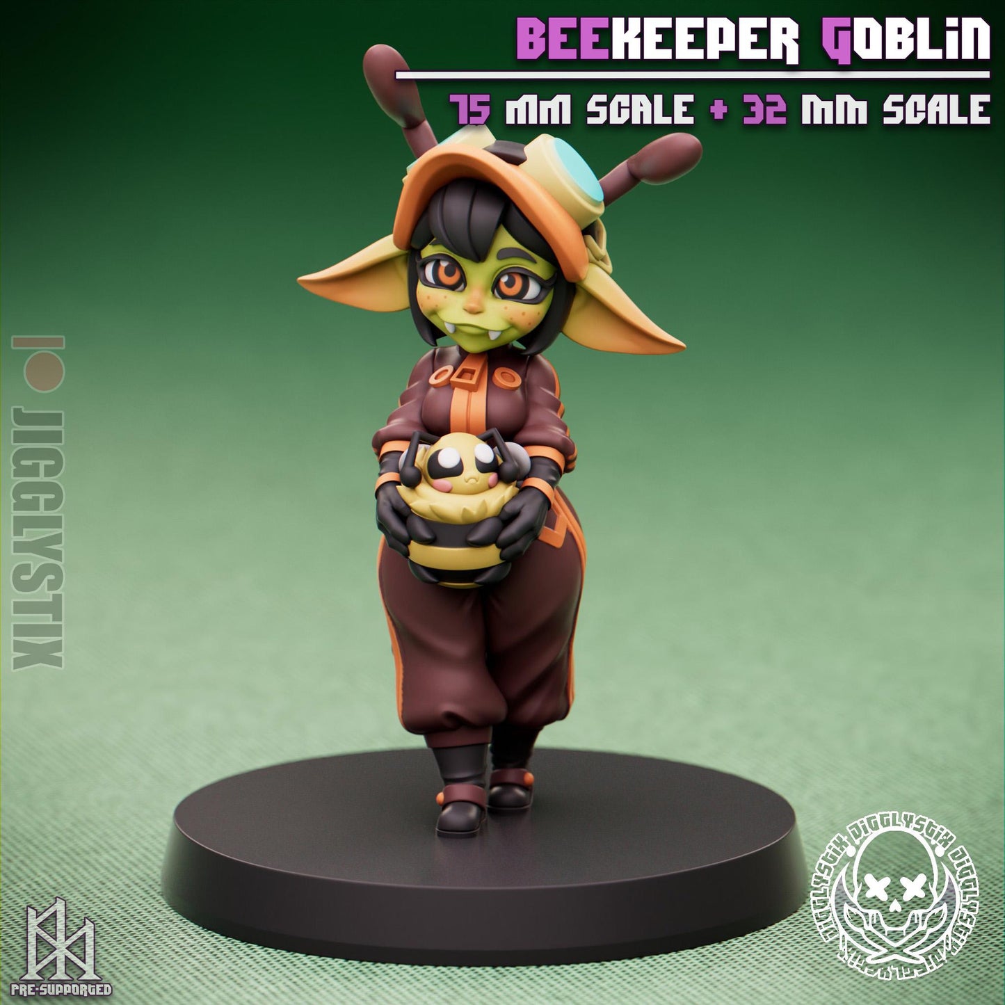 Beekeeper Goblin Girl Mini - 32mm or 75mm - Jigglystix