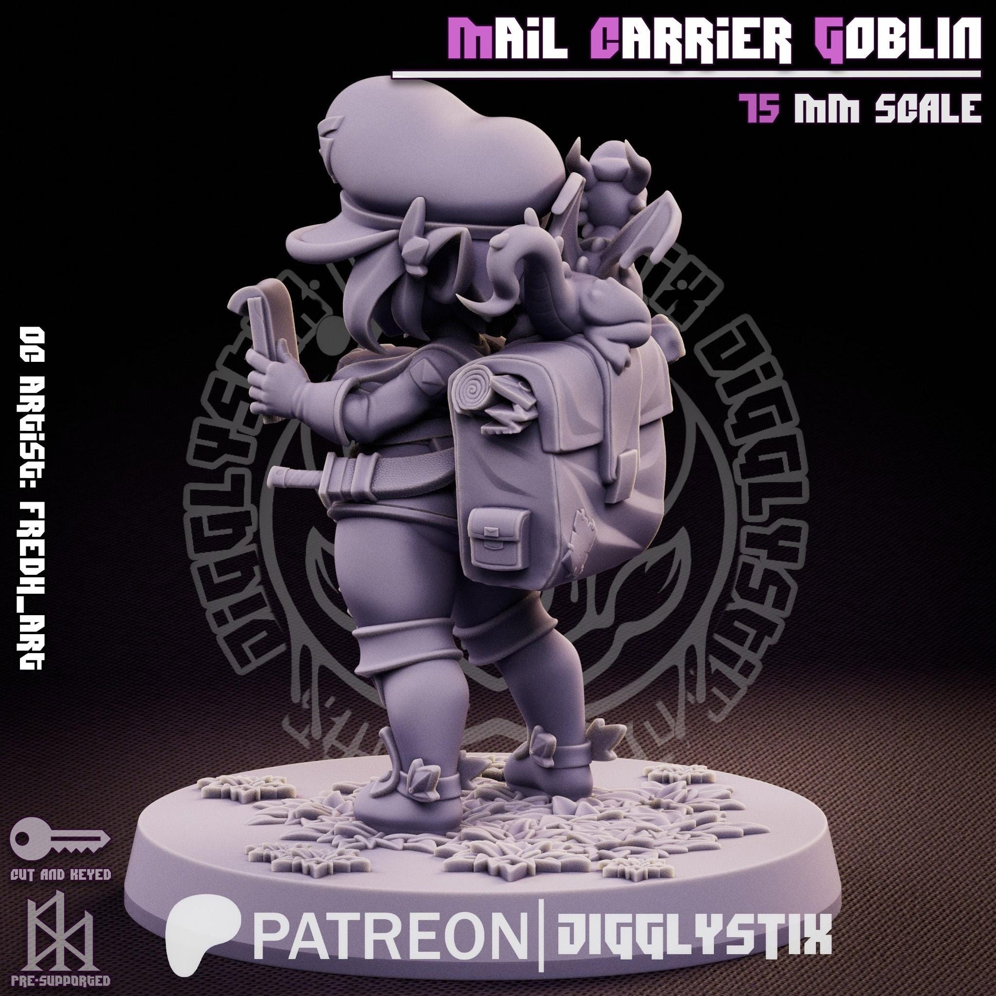 Mail Carrier Goblin Girl - 75mm - Jigglystix