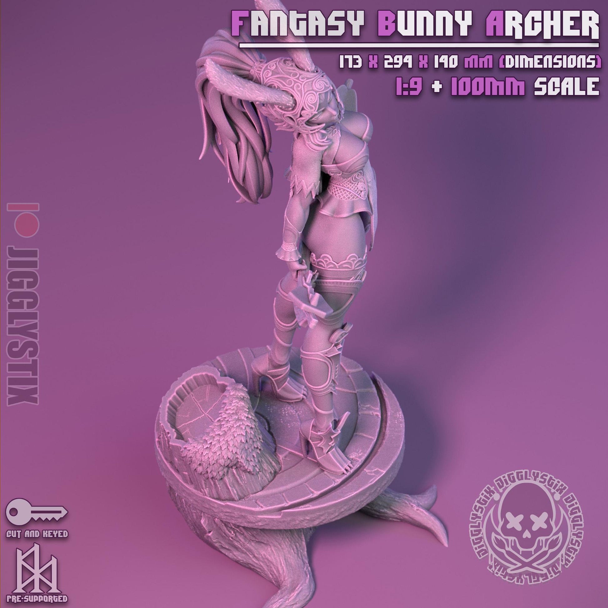 Fantasy Bunny Archer Fran Model Kit - 1:9 or 100mm - Jigglystix