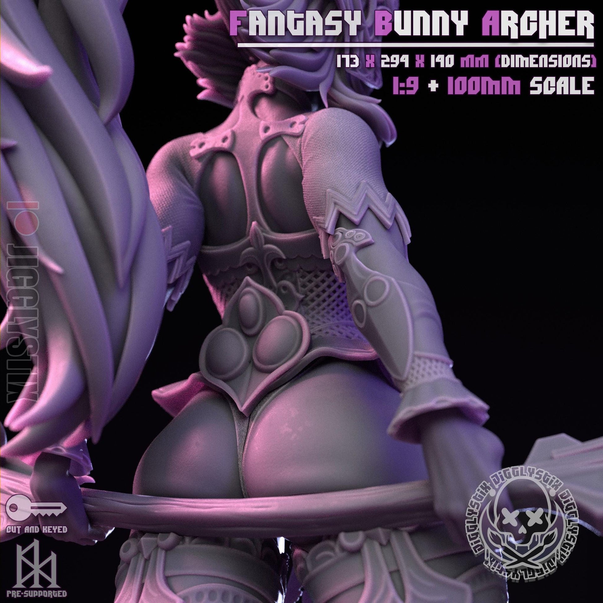 Fantasy Bunny Archer Fran Model Kit - 1:9 or 100mm - Jigglystix