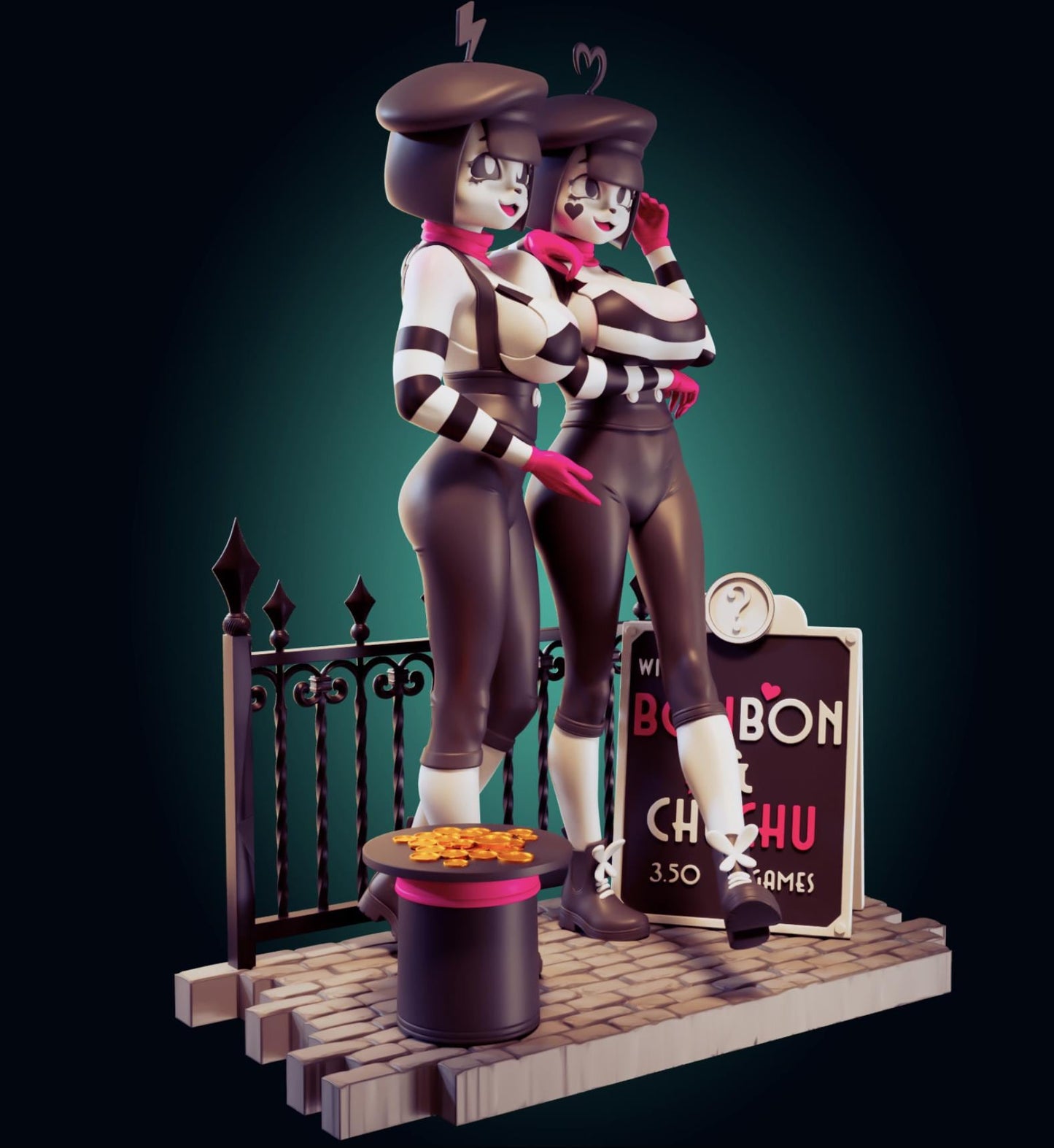 Derpixon Bonbon & Chuchu Inspired Model Kit - 106mm 1/6 Scale - Designed by Officer Rhu