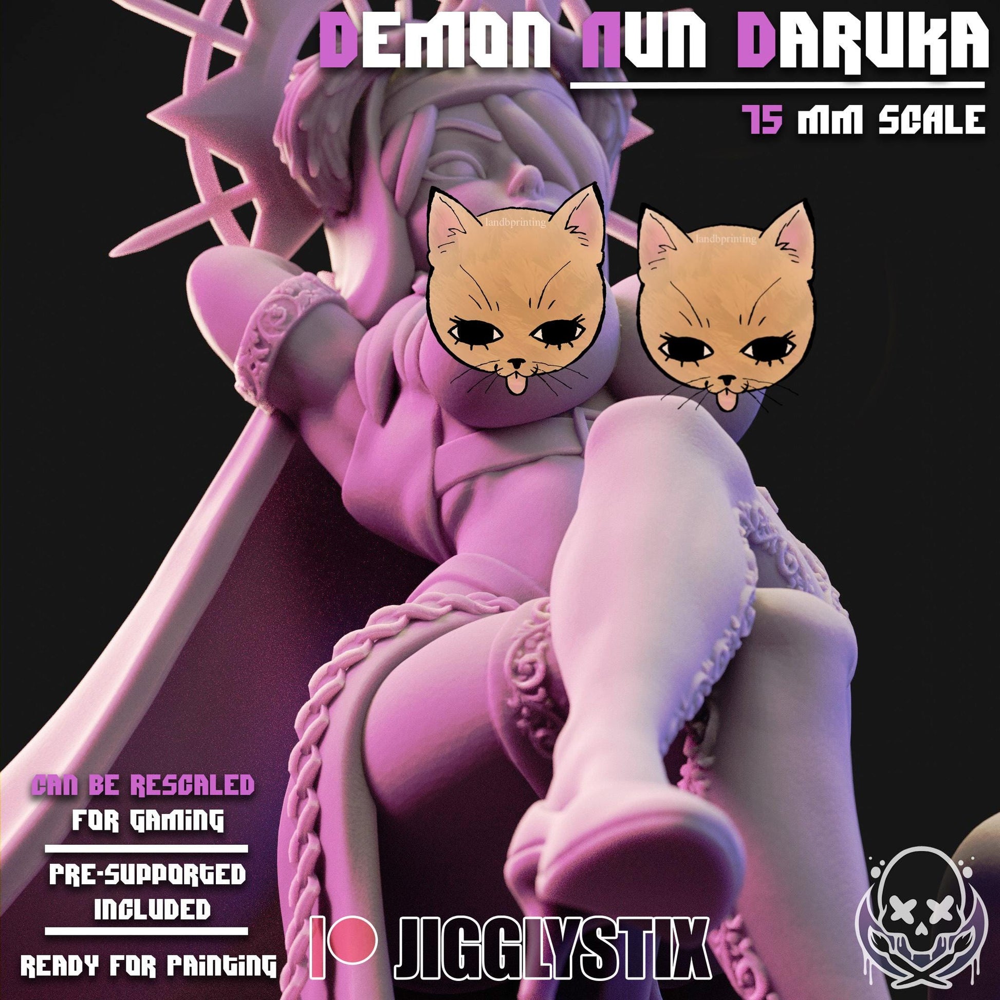 Demon Nun Daruka Mini - 32mm or 75mm - Jigglystix