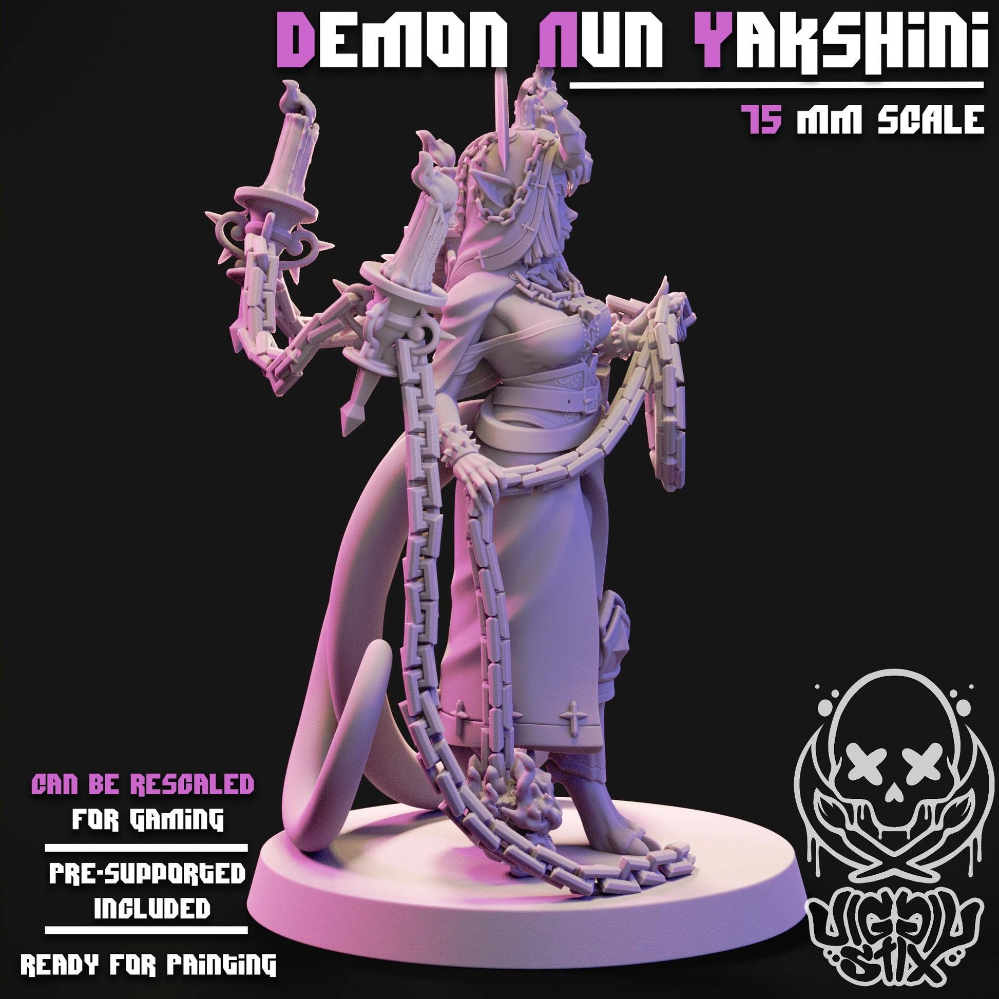 Demon Nun Yakshini Mini - 32mm or 75mm - Jigglystix