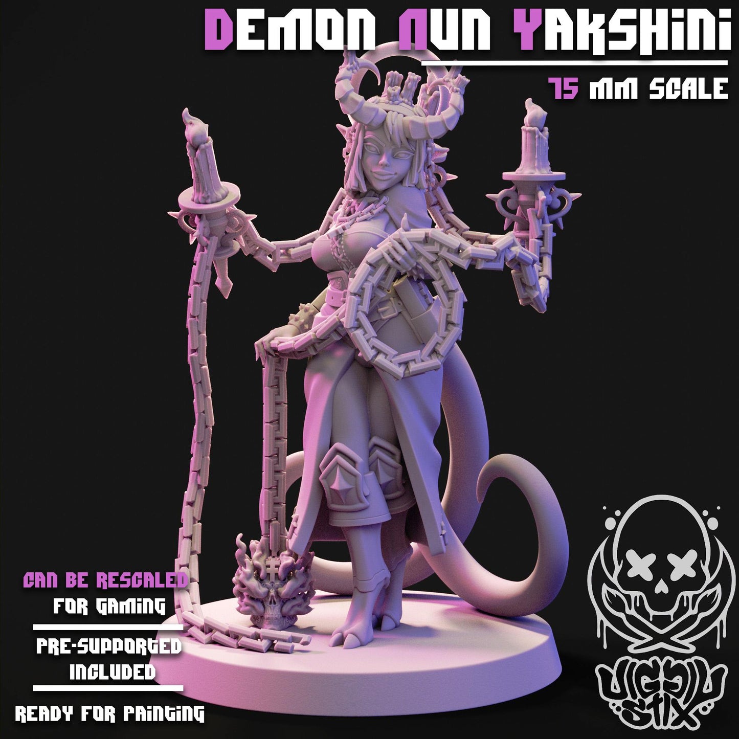 Demon Nun Yakshini Mini - 32mm or 75mm - Jigglystix