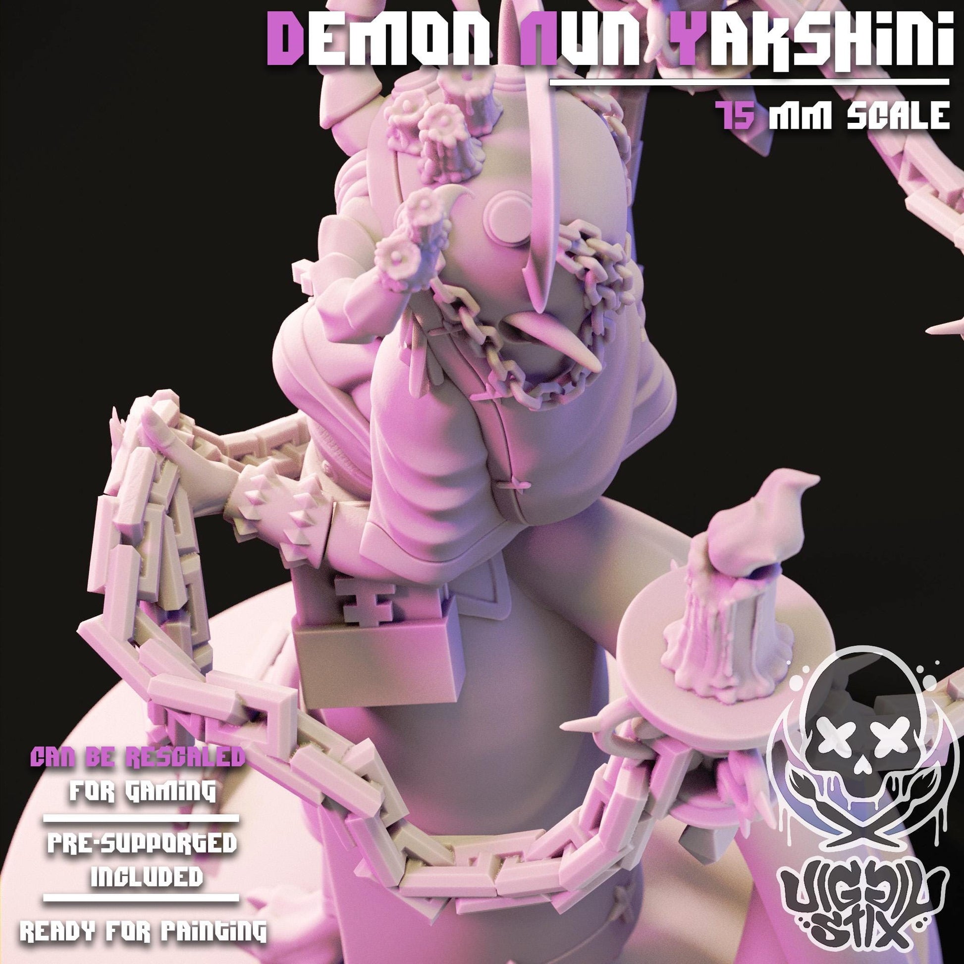 Demon Nun Yakshini Mini - 32mm or 75mm - Jigglystix