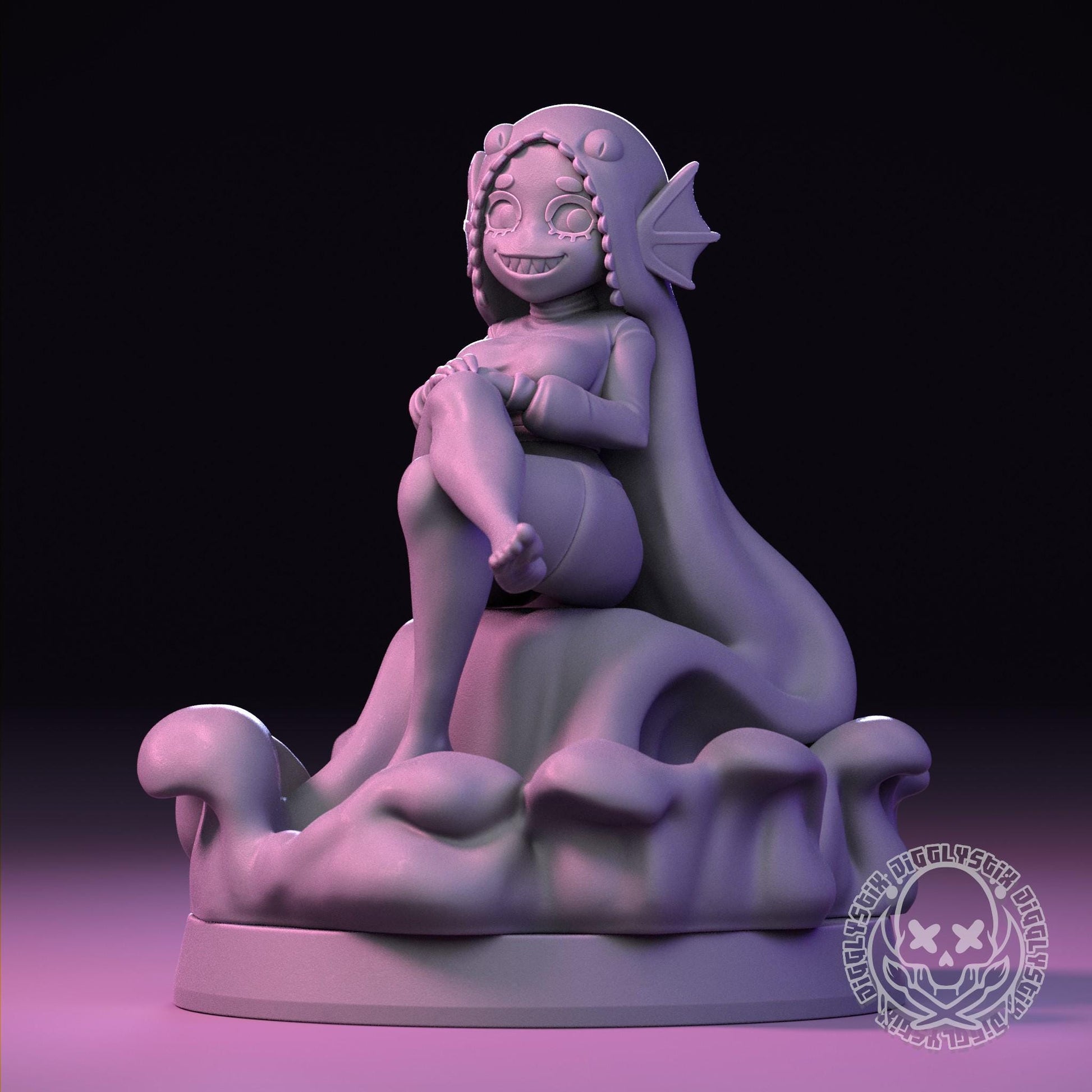 Brave Water Demon Pin Up Miniatureature | Jigglystix