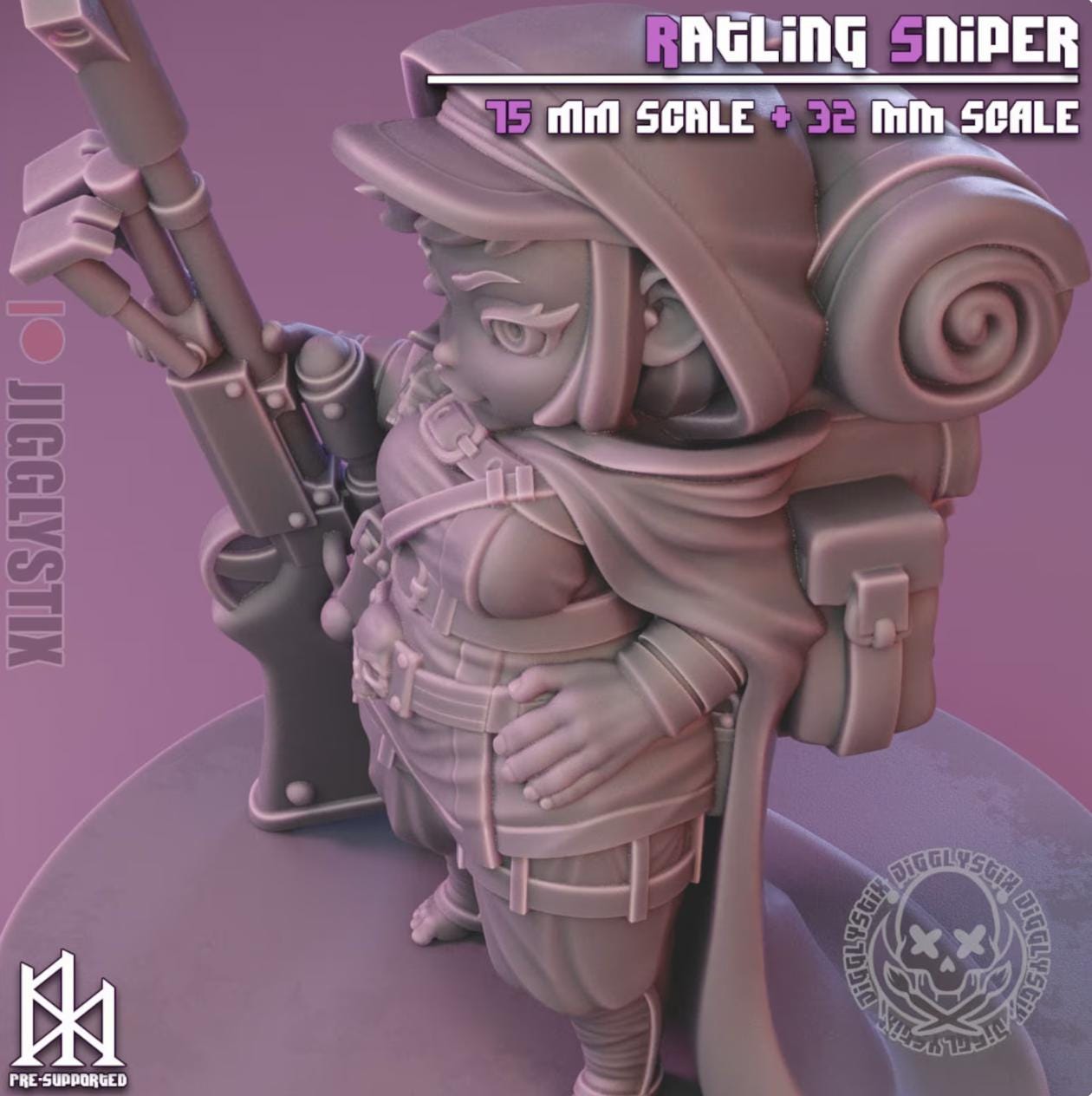Ratling Sniper Pin Up Miniature | Jigglystix