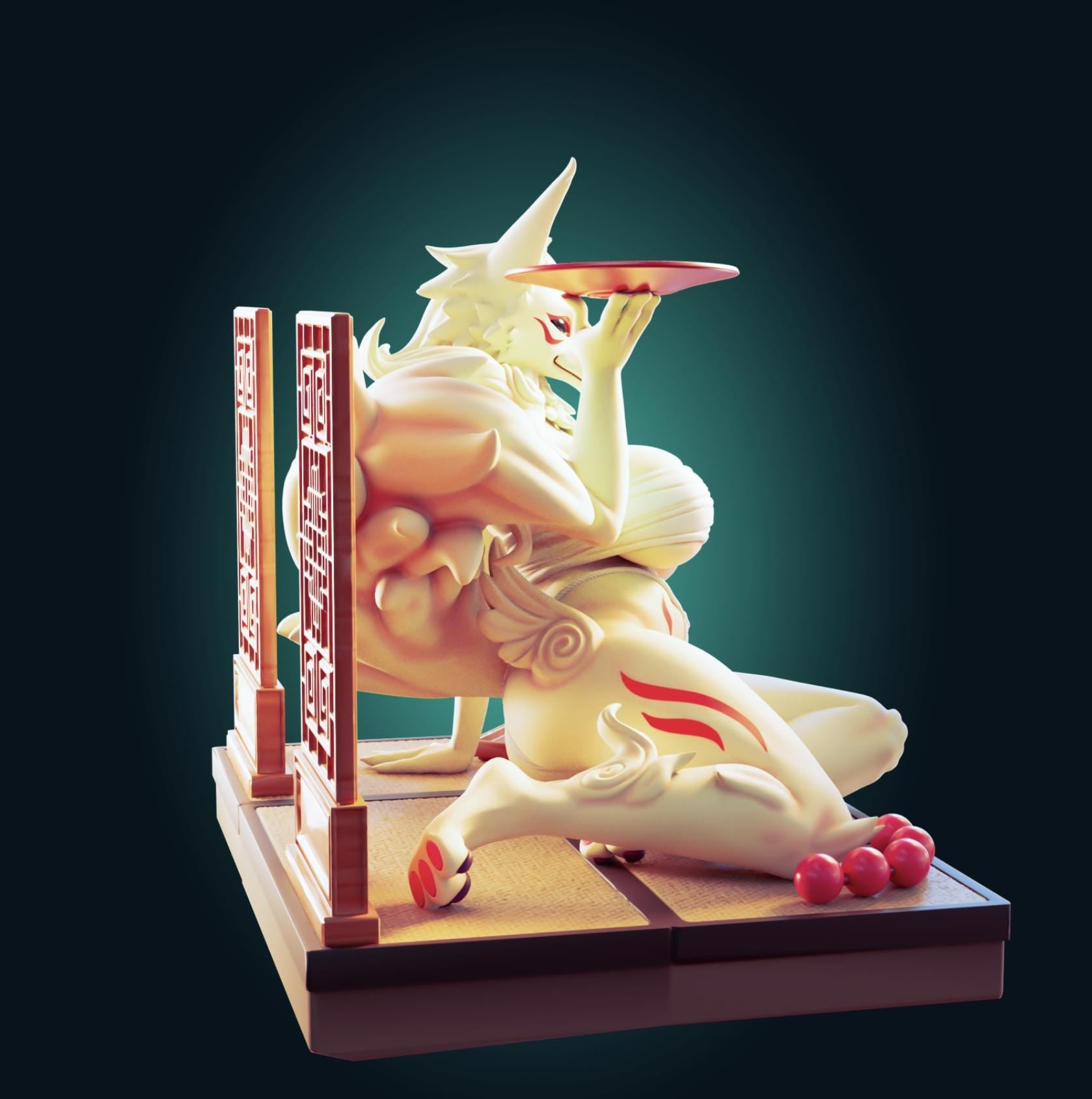 Nine Tailed Fox Furry Model Kit | 3D Resin Print Figurine | Officer Rhu