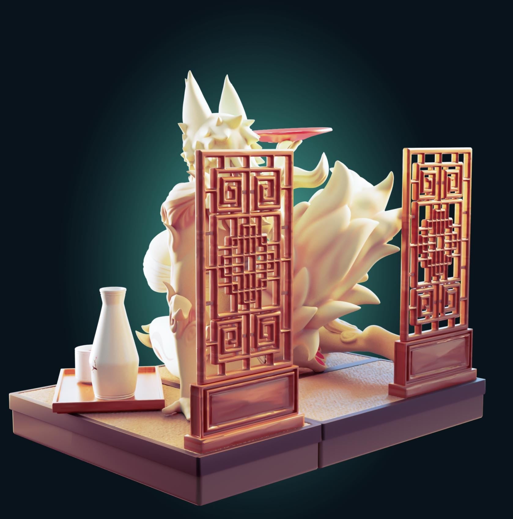 Nine Tailed Fox Furry Resin Model Kit - Designed by Officer Rhu