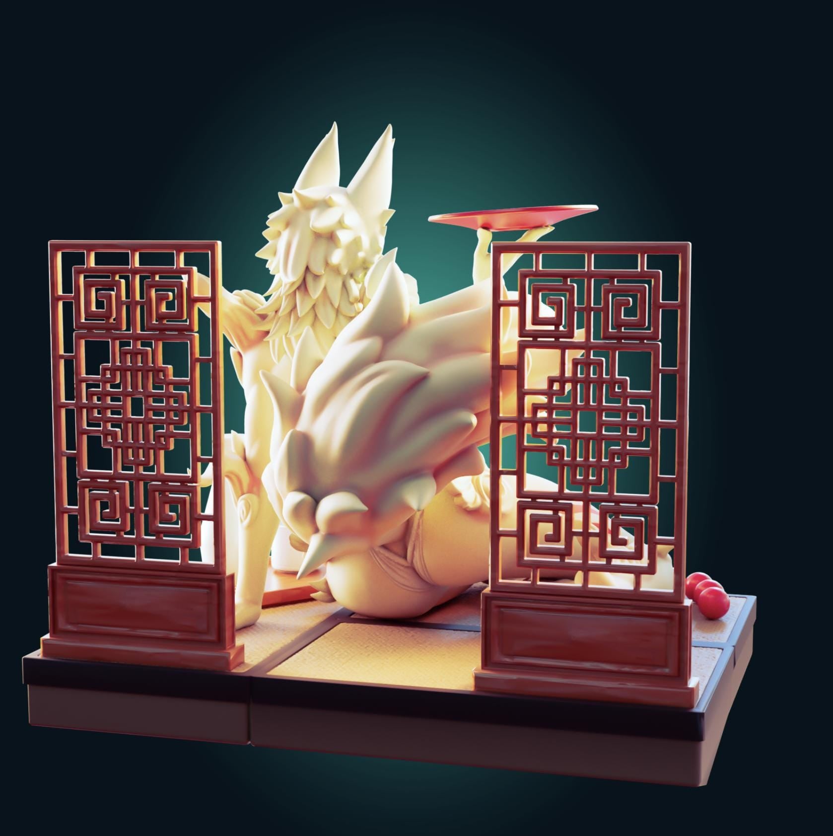 Nine Tailed Fox Furry Resin Model Kit - Designed by Officer Rhu