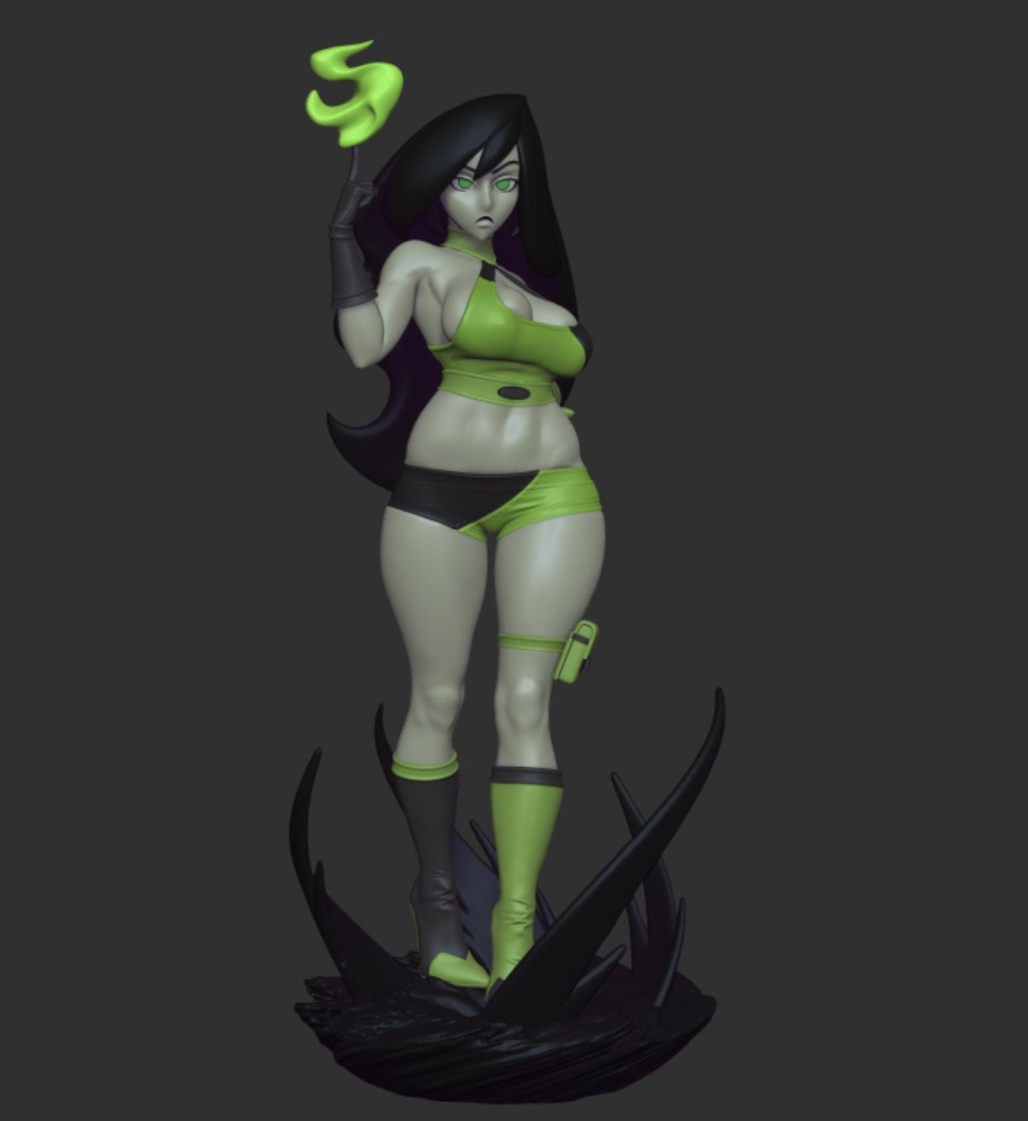 Green Flame Girl Model Kit | 3D Resin Print Figurine | Officer Rhu