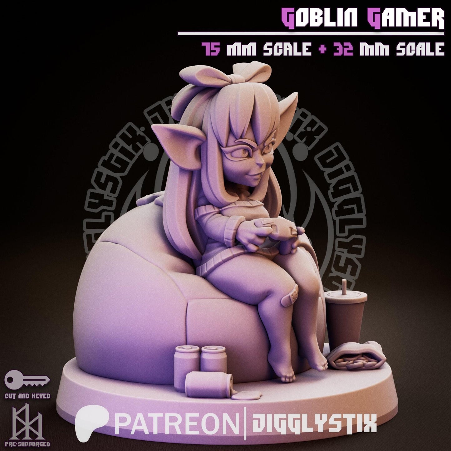 Goblin Gamer Pin Up Miniature | Jigglystix