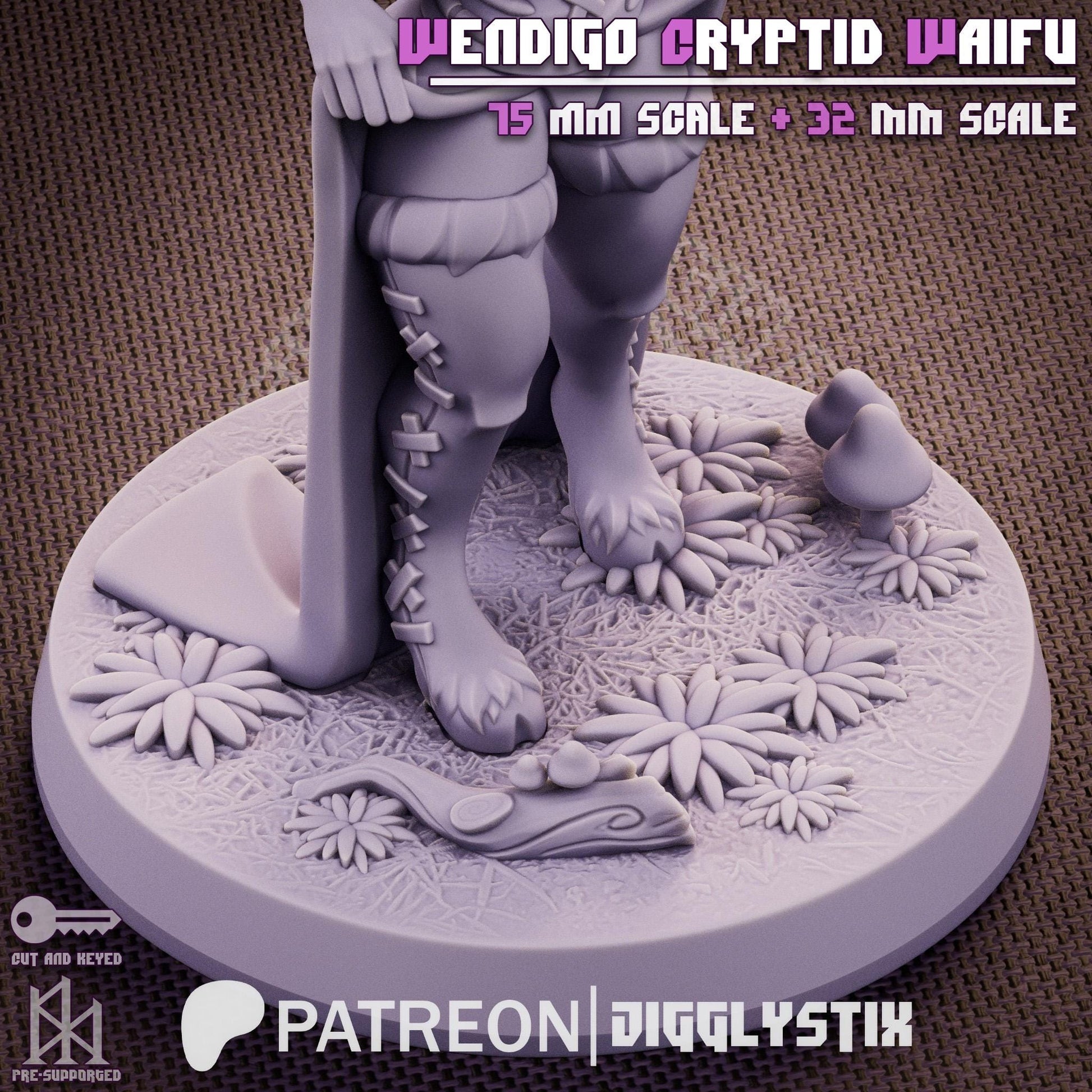 Wendigo Waifu Pin Up Miniature | Jigglystix