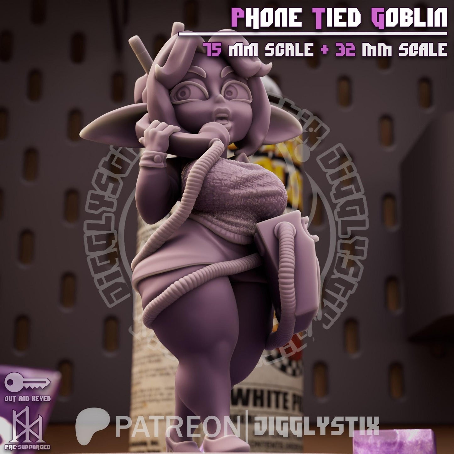 Phone Tied Goblin Mini - 32mm or 75 mm - Jigglystix