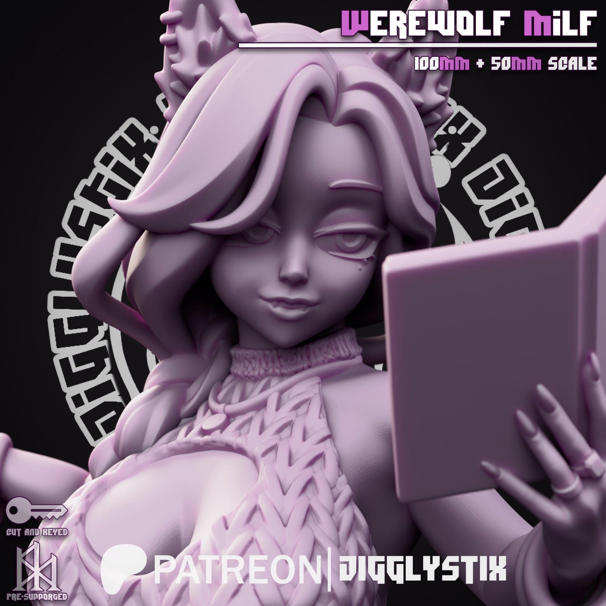 Werewolf Girl Model - 50mm or 100mm - Jigglystix