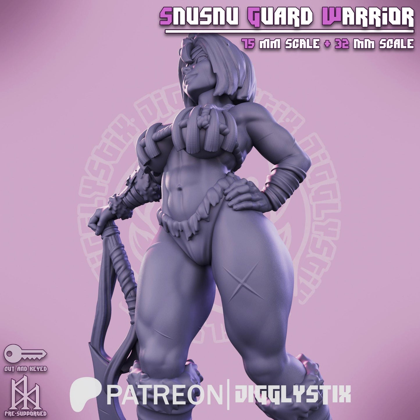 Amazonian Guard Warrior - 32mm or 75mm - Jigglystix