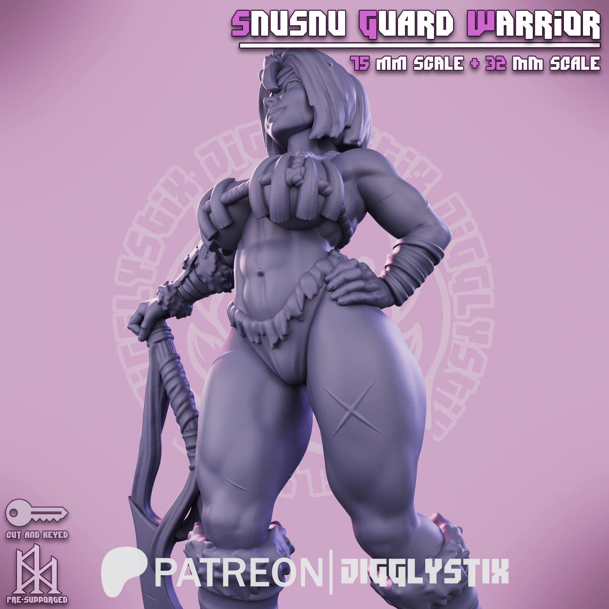 Amazonian Guard Warrior - 32mm or 75mm - Jigglystix