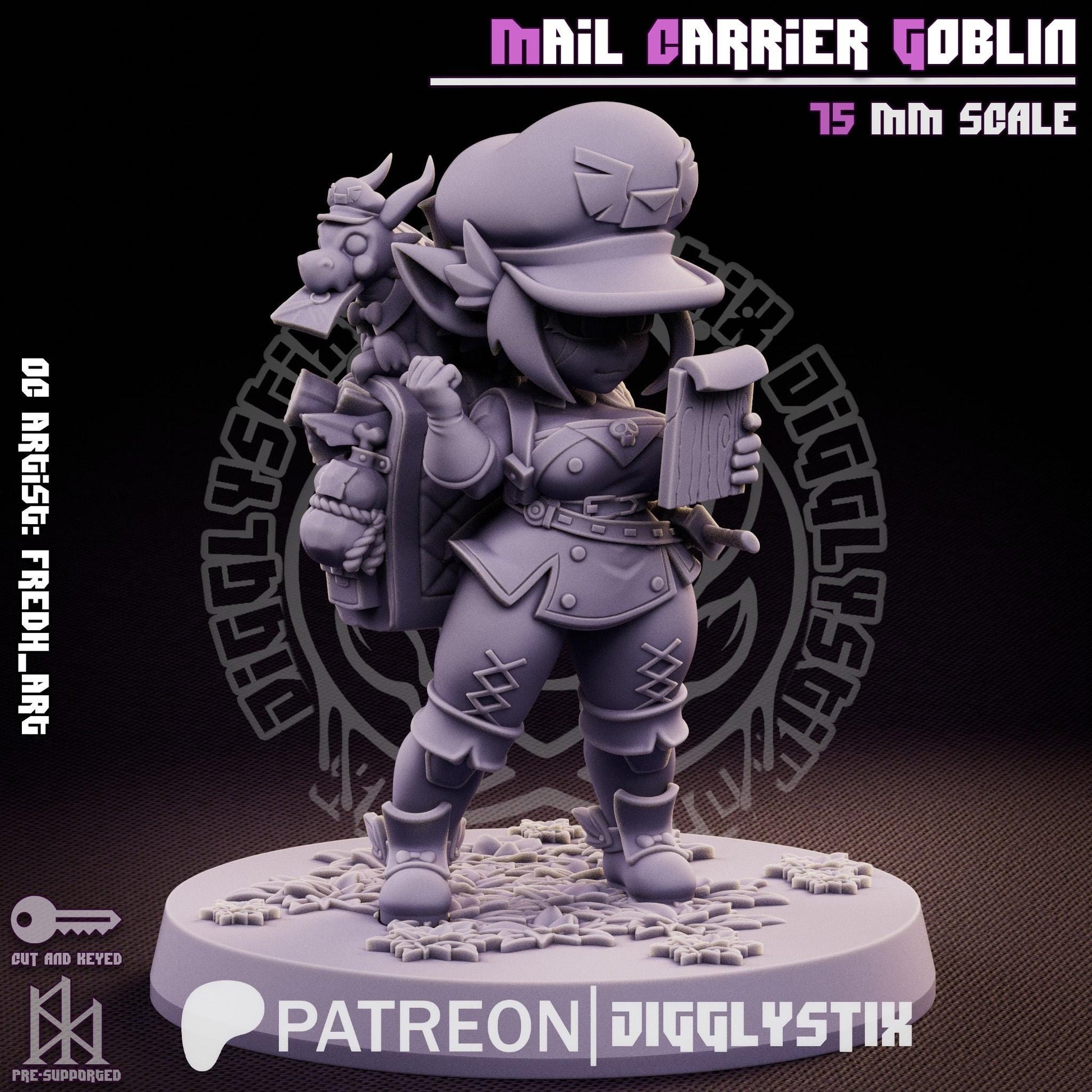 Mail Carrier Goblin Girl - 75mm - Jigglystix