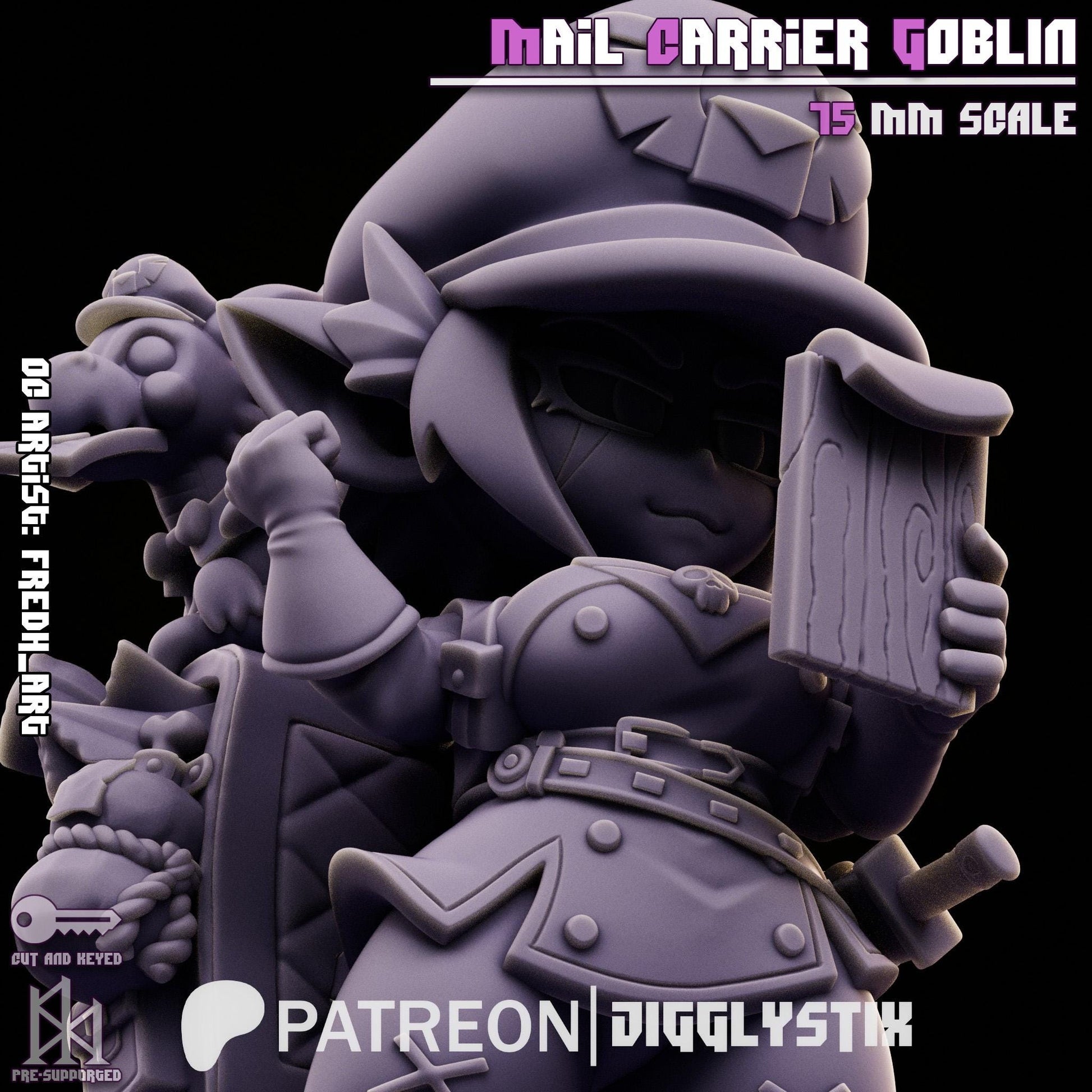 Mail Carrier Goblin Girl - 75mm - Jigglystix
