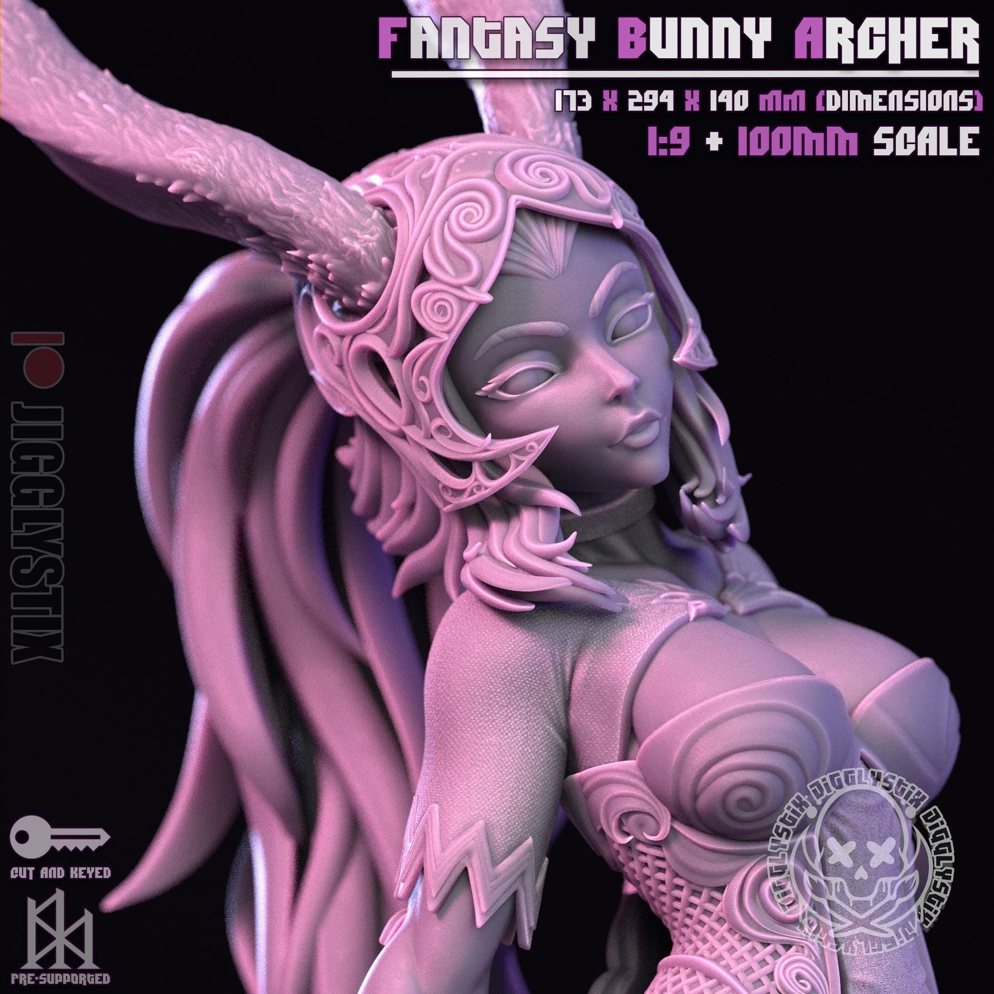 Fantasy Bunny Archer Fran Model Kit - 1:9 or 100mm - Jigglystix