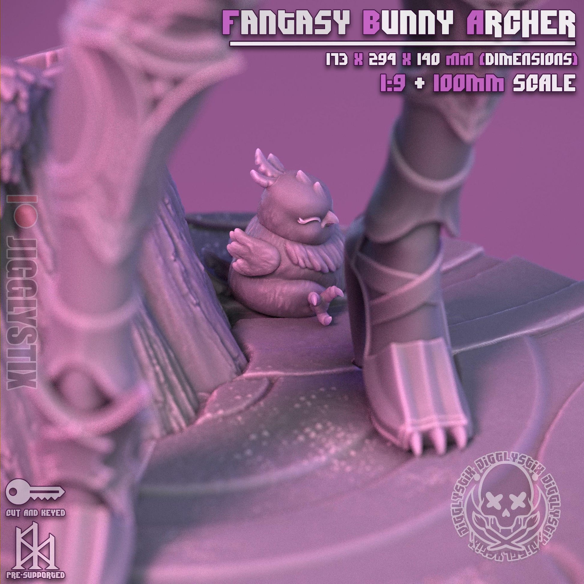 Fantasy Bunny Archer Fran Model Kit - 1:9 or 100mm - Jigglystix
