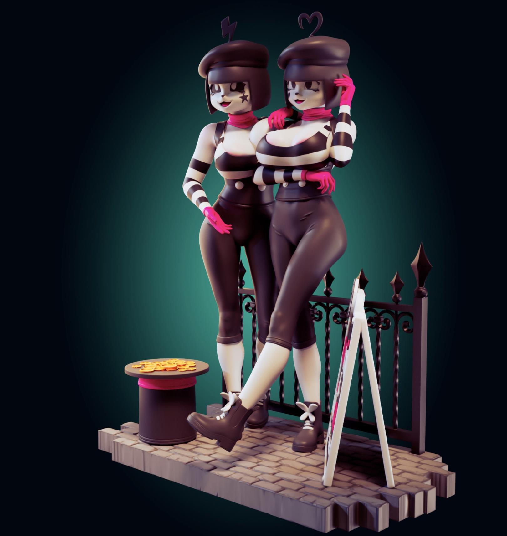 Derpixon Bonbon & Chuchu Inspired Model Kit - 106mm 1/6 Scale - Designed by Officer Rhu