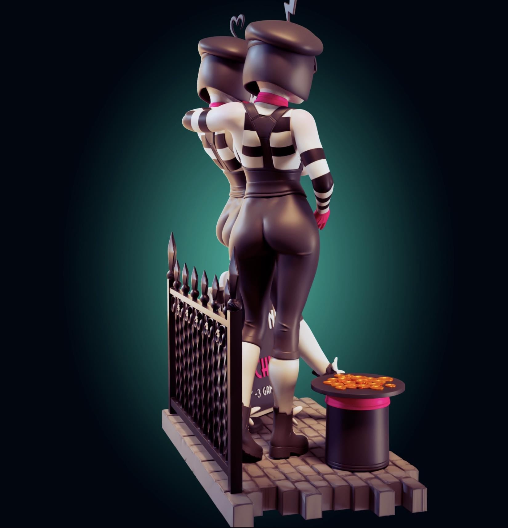 Derpixon Bonbon & Chuchu Inspired Model Kit | 3D Resin Print Figurine | Officer Rhu