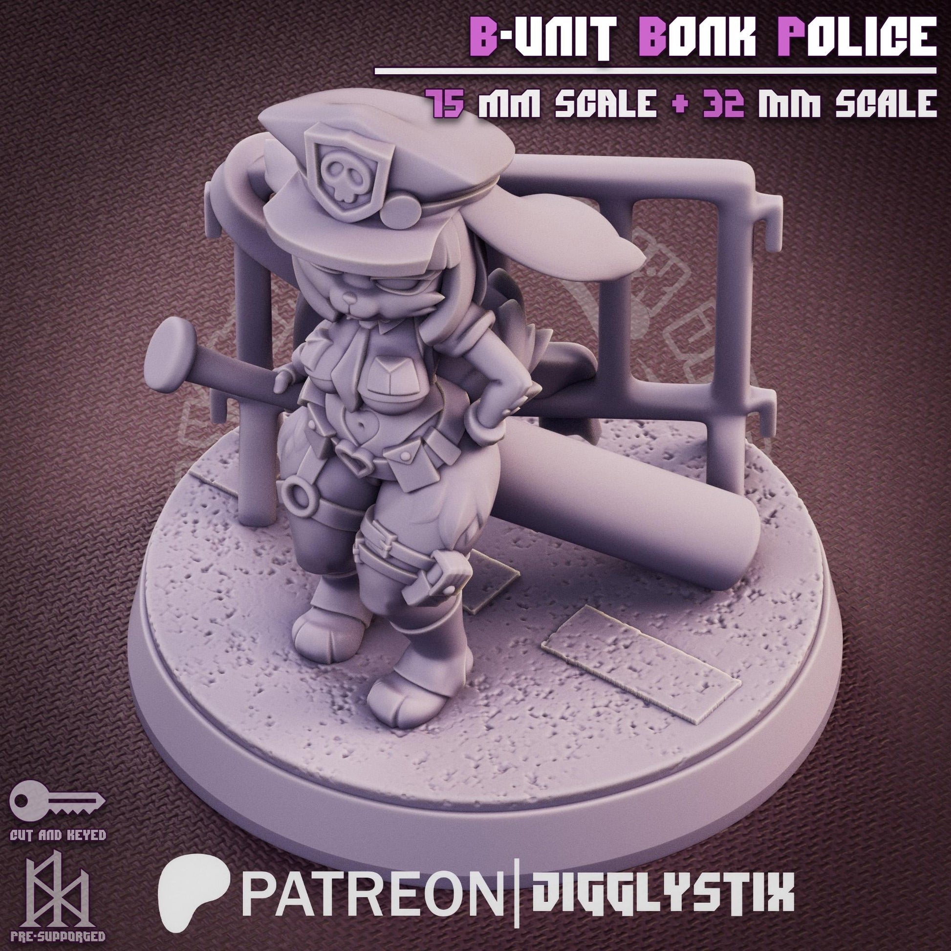 Bunny Cop Pin Up Miniature | Jigglystix