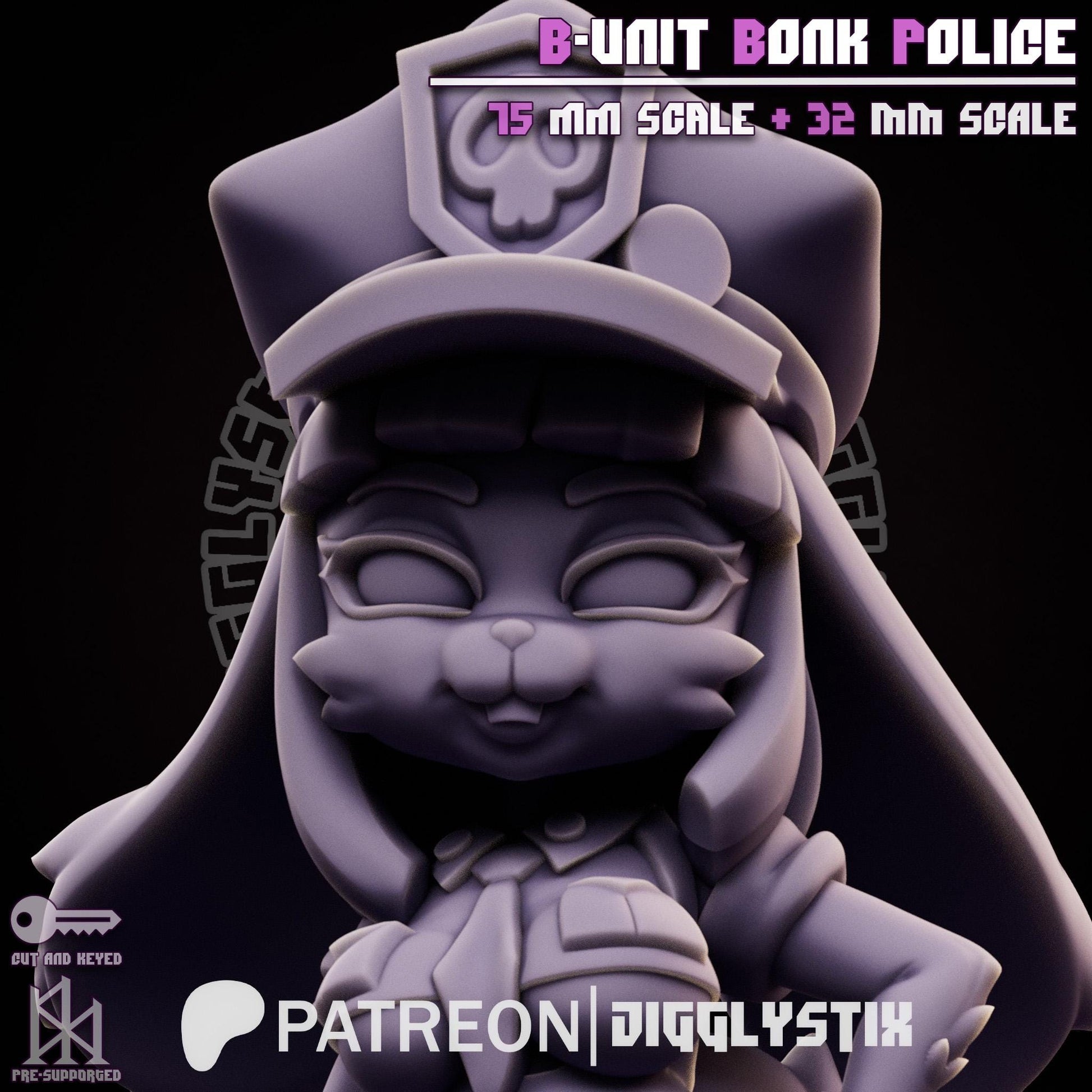 Bunny Cop Pin Up Miniature | Jigglystix