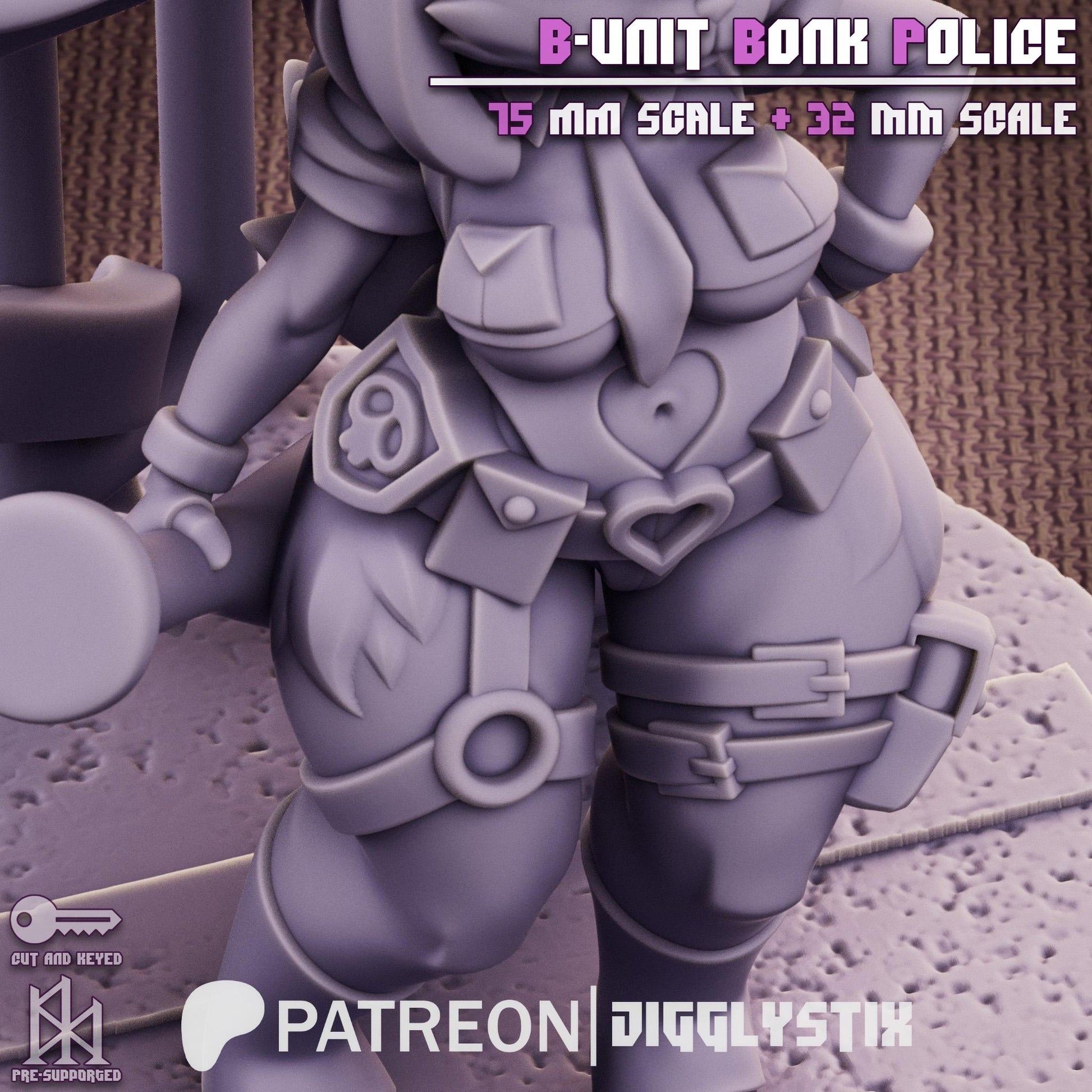 Bunny Cop Pin Up Miniature | Jigglystix