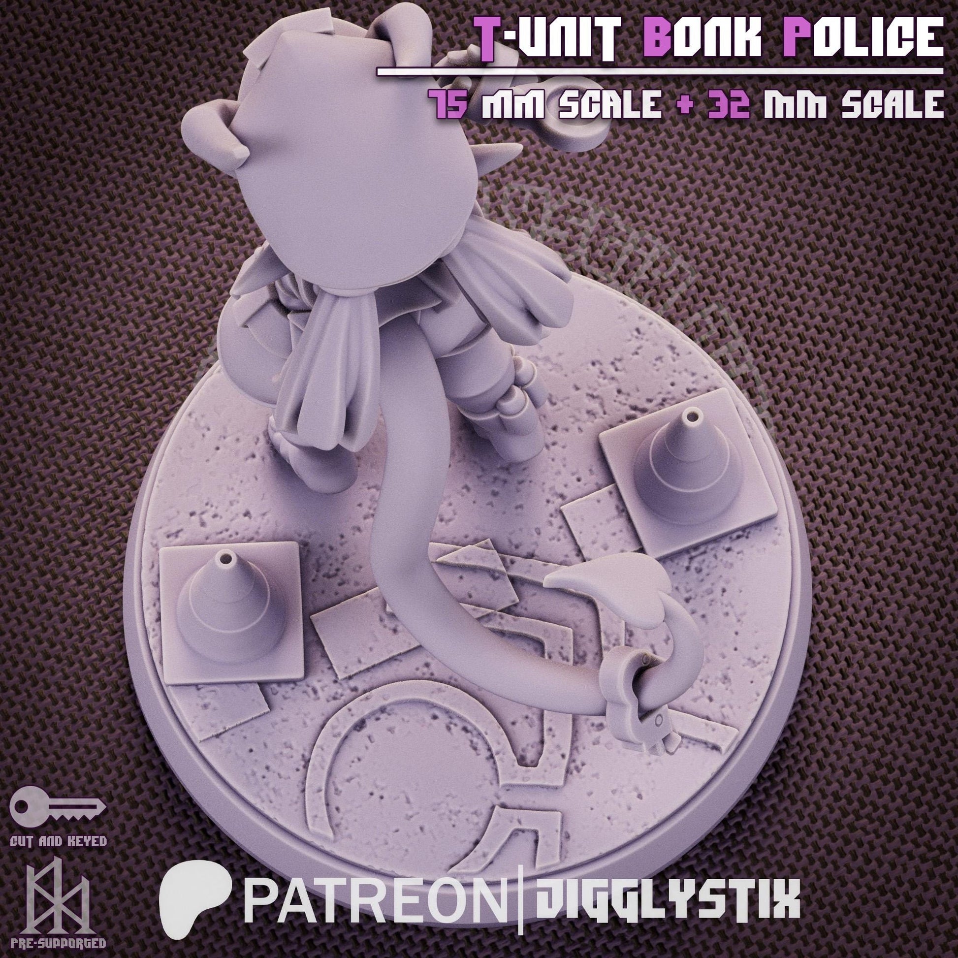 Tiefling Cop Pin Up Miniature | Jigglystix