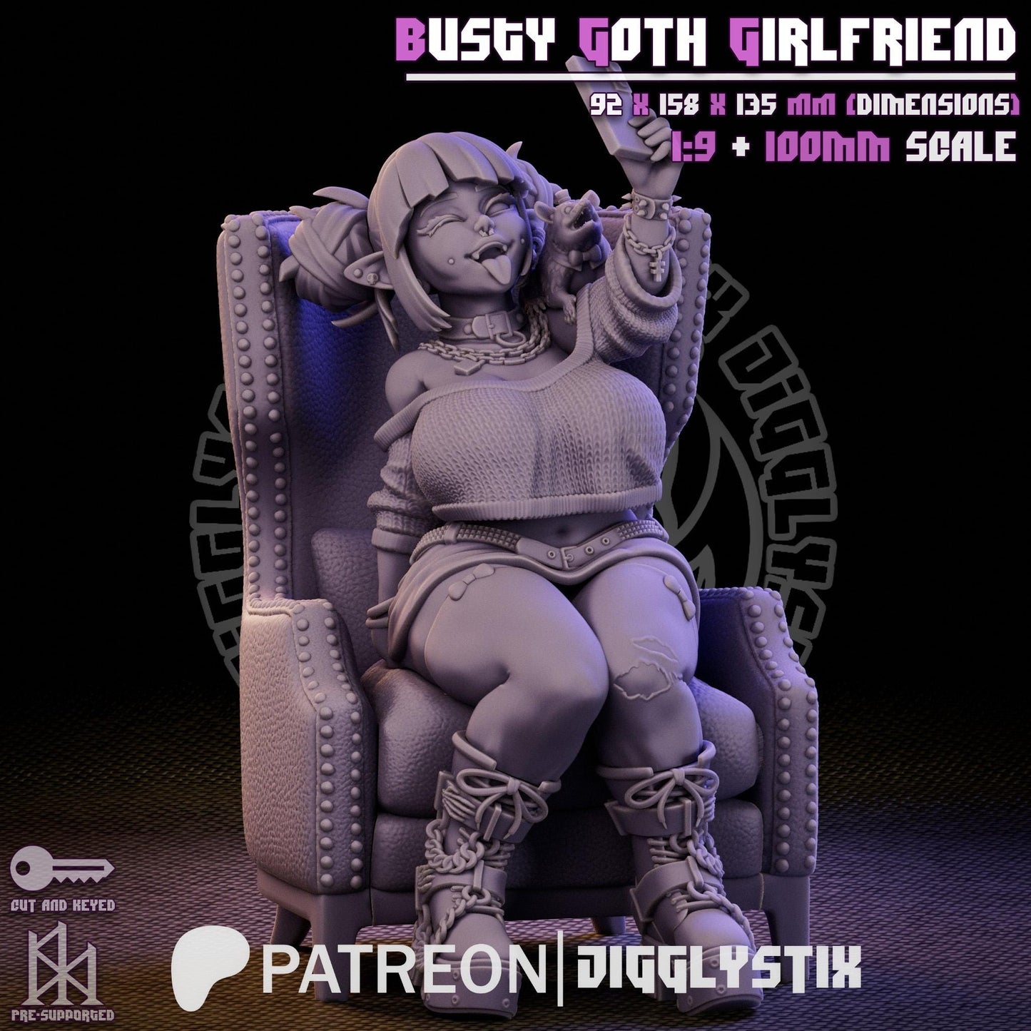 Goth Girlfriend Pin Up Model Kit | Jigglystix