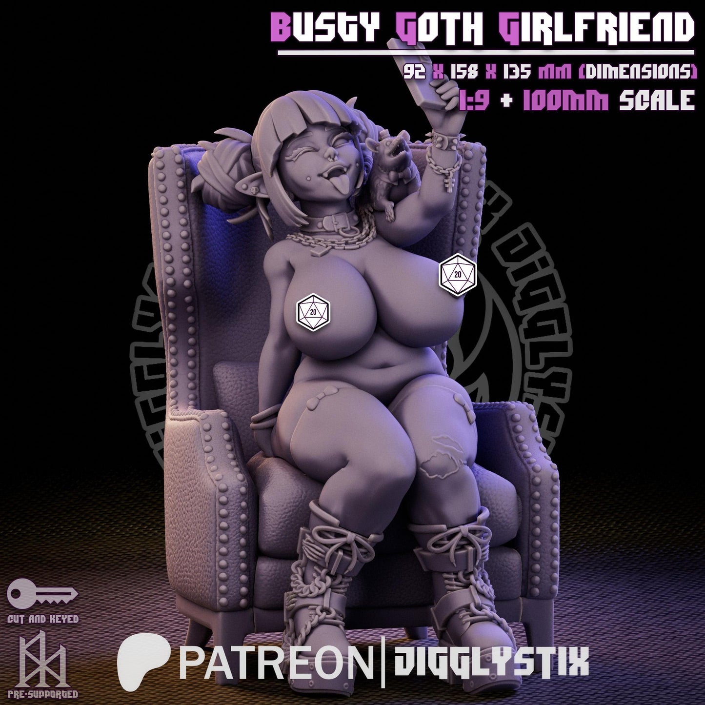 Goth Girlfriend Pin Up Model Kit | Jigglystix