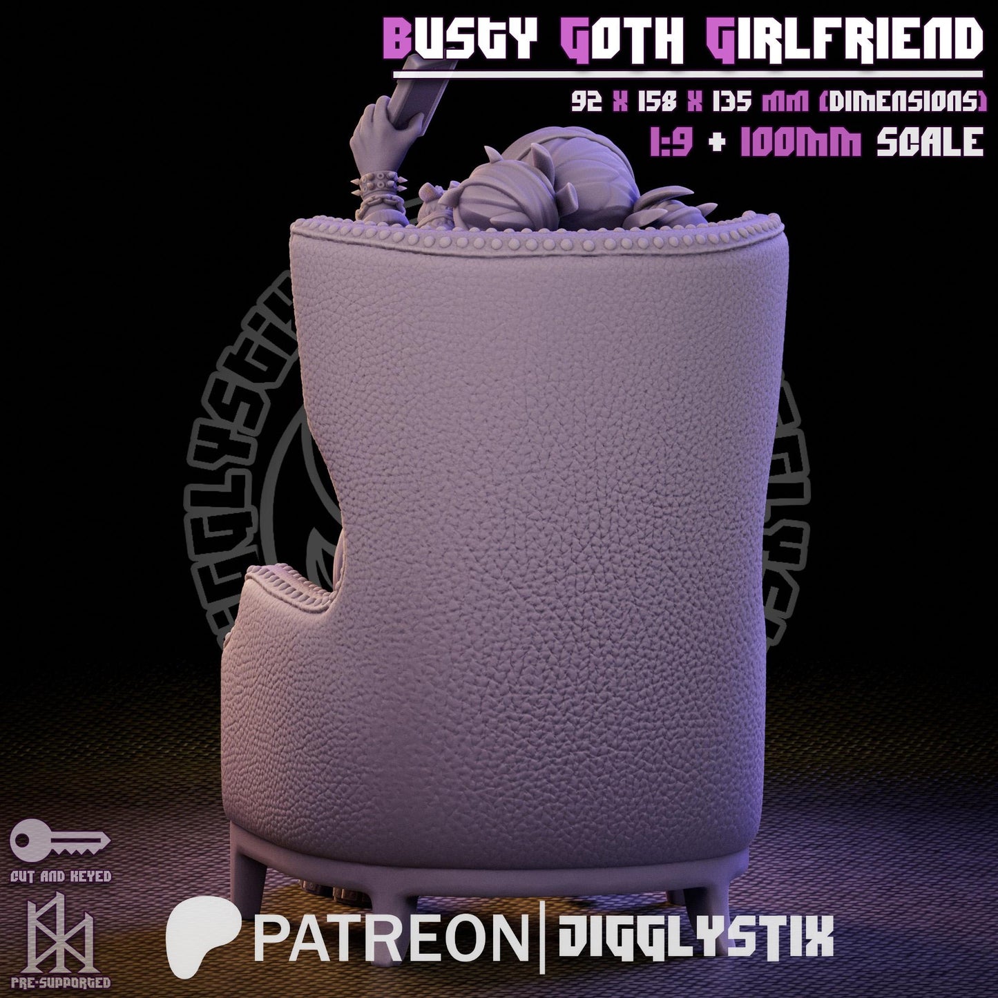 Goth Girlfriend Pin Up Model Kit | Jigglystix