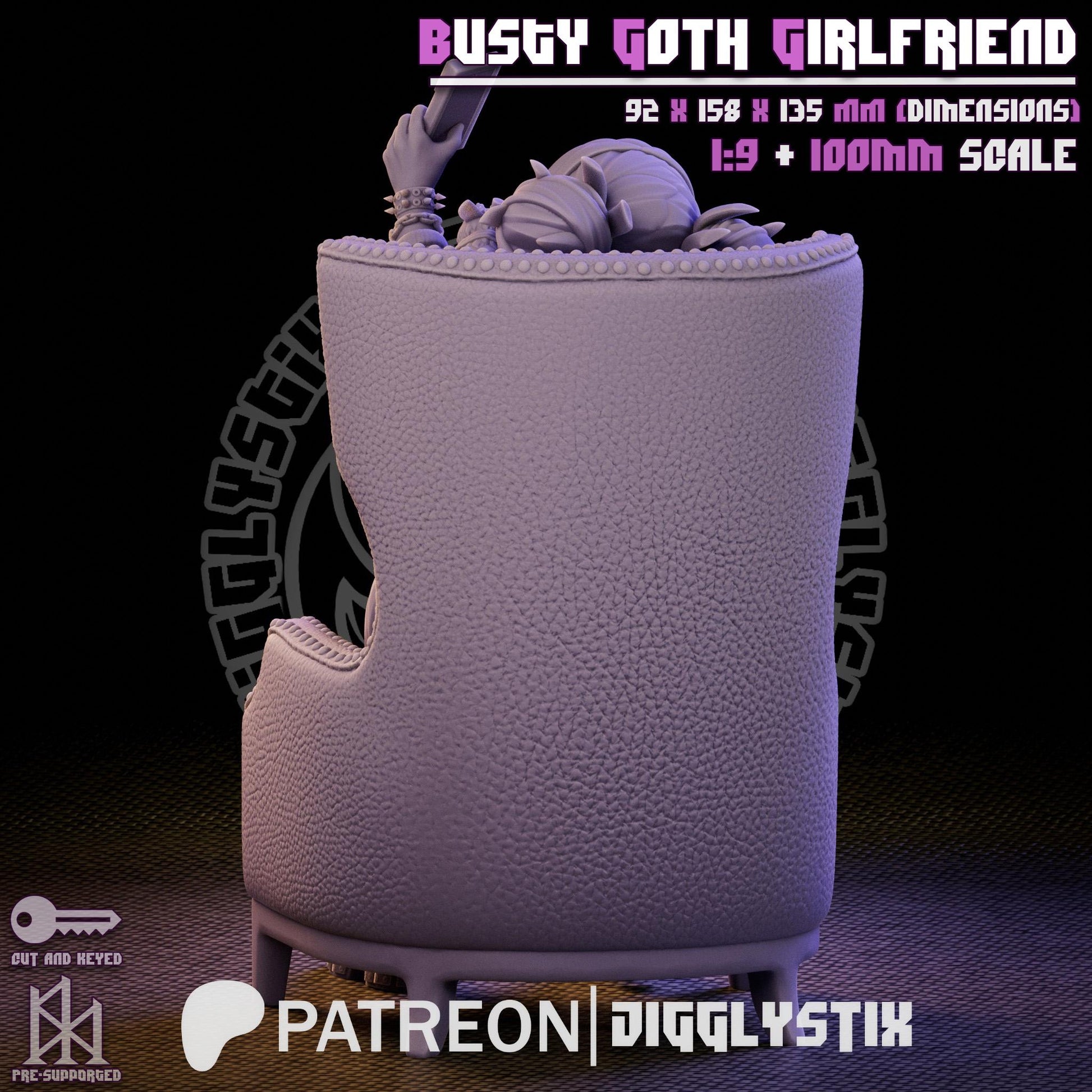 Goth Girlfriend Pin Up Model Kit | Jigglystix