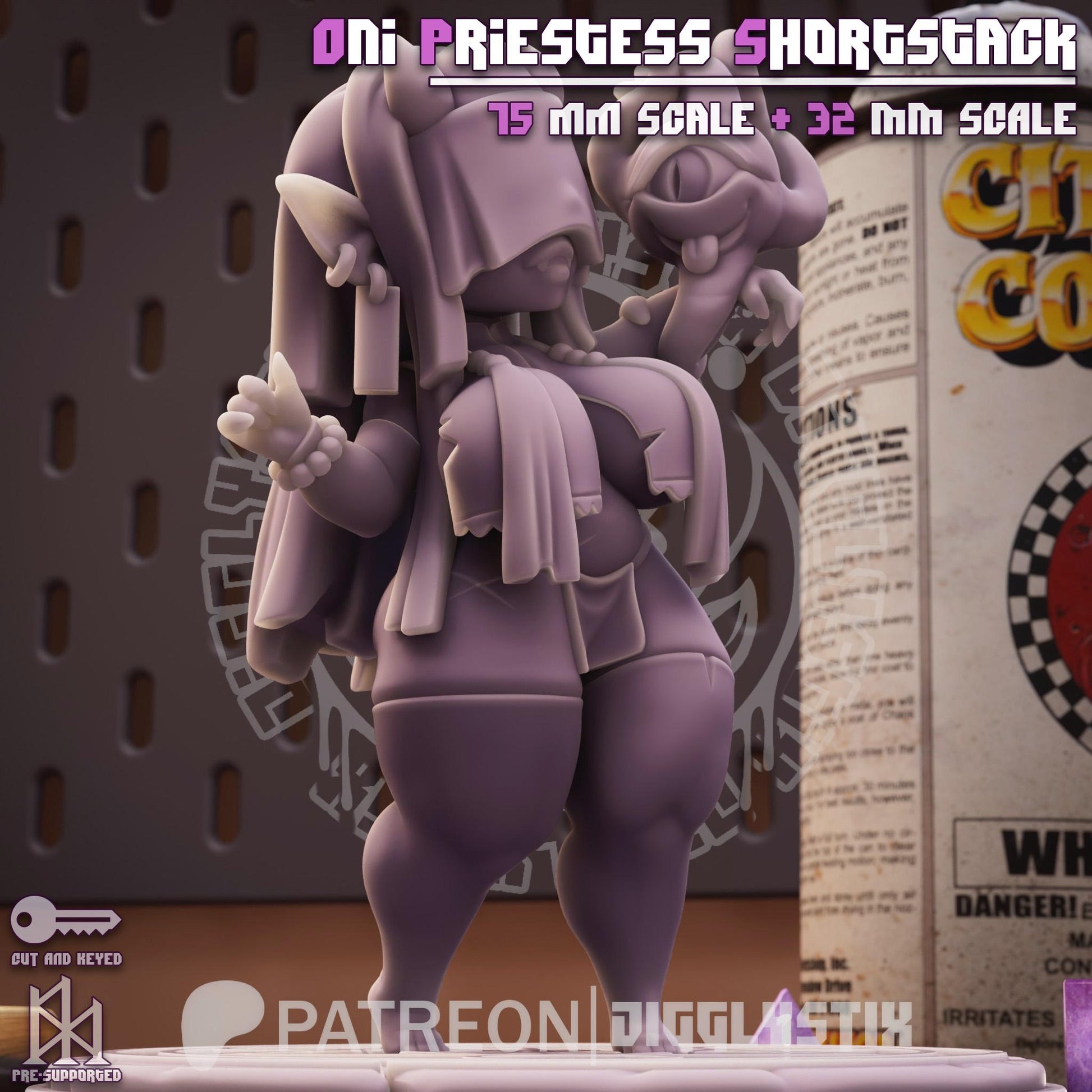 Oni Priestess Shortstack Pin Up Miniature | Jigglystix