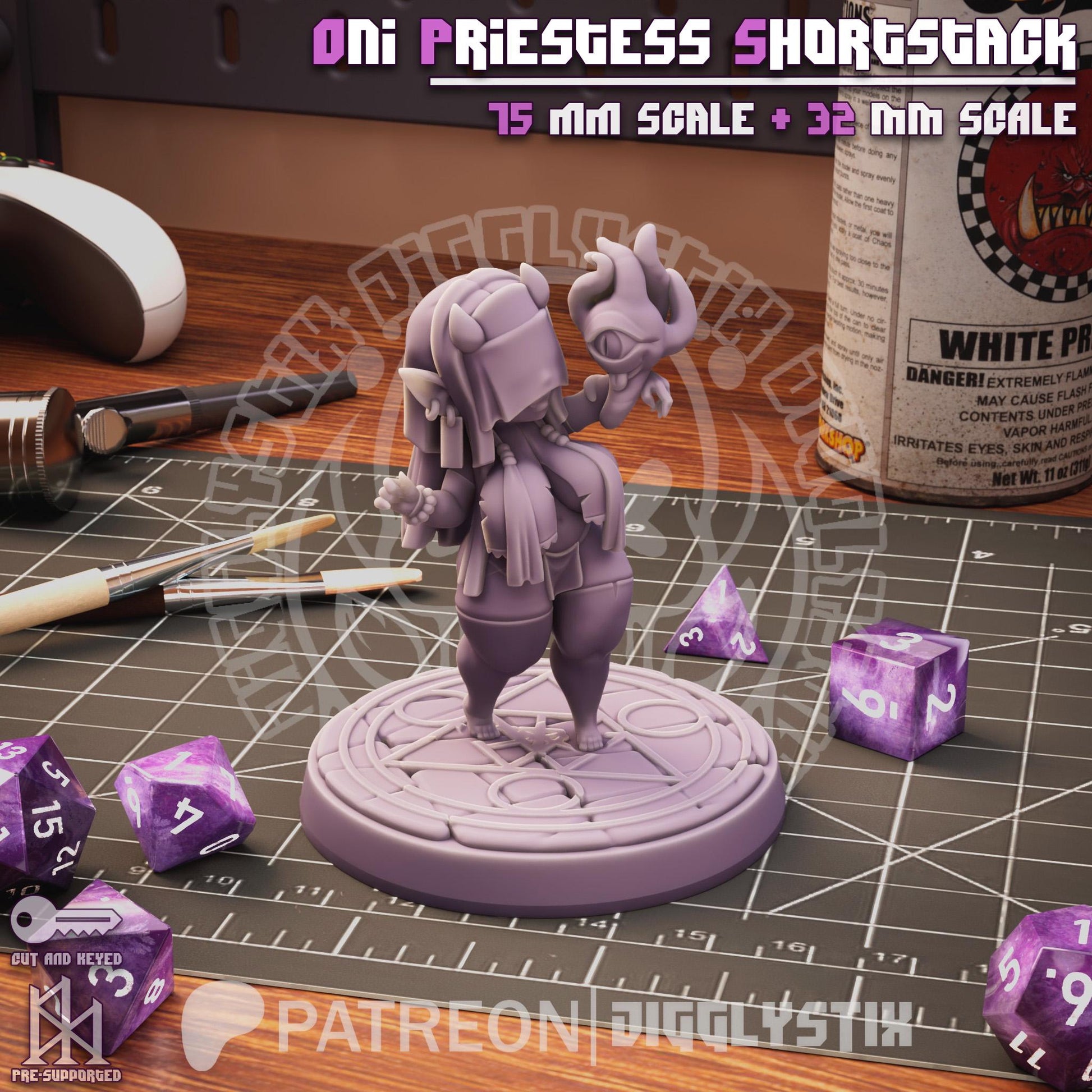 Oni Priestess Shortstack Pin Up Miniature | Jigglystix