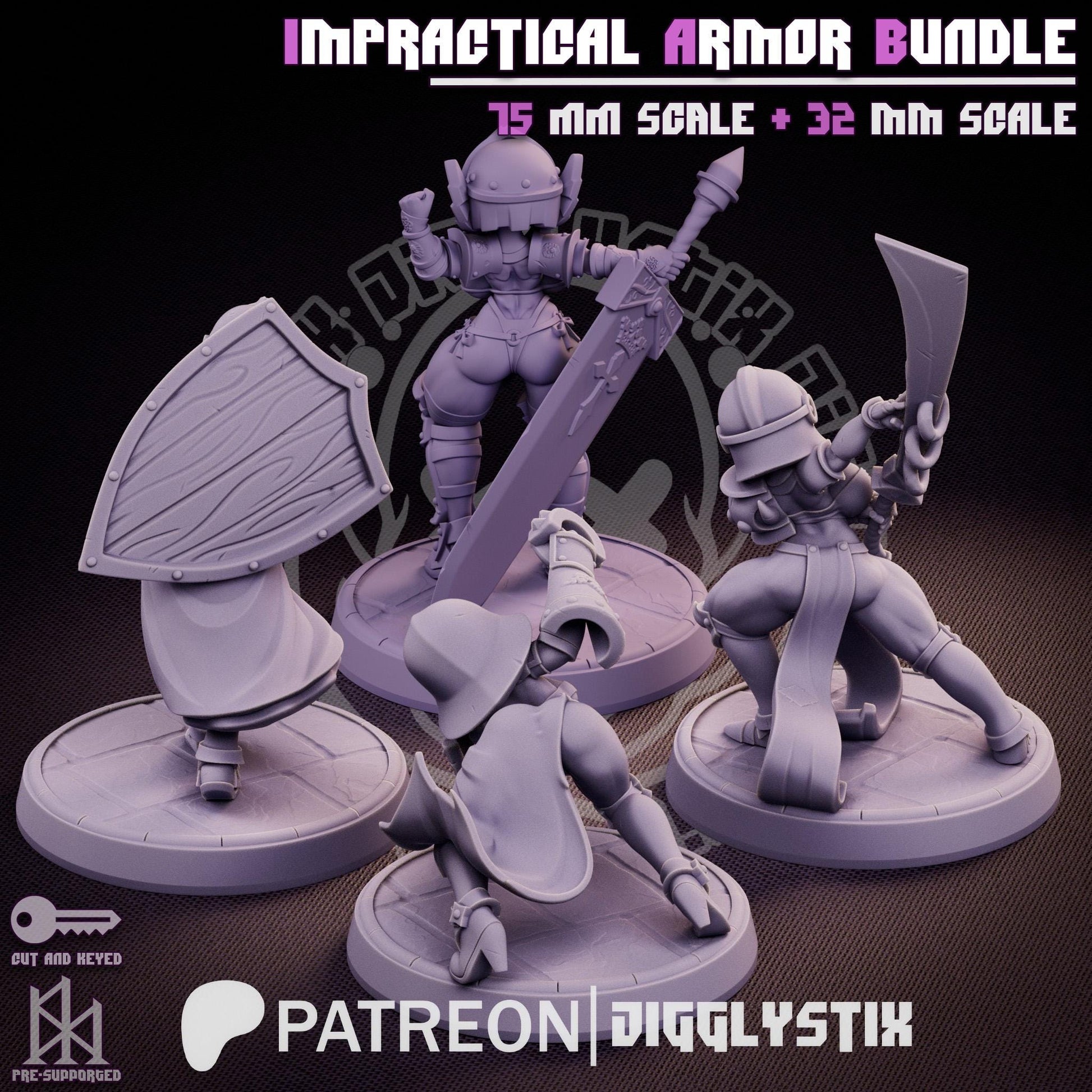Impractical Armor Pin Up Miniature Bundle | Jigglystix