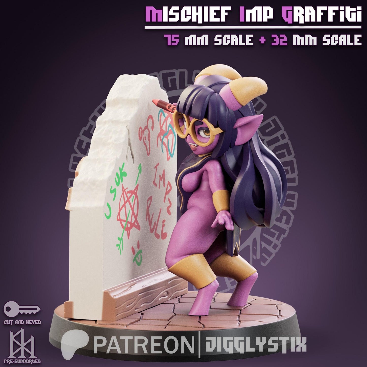 Mischief Imp Graffiti Pin Up Miniature | Jigglystix