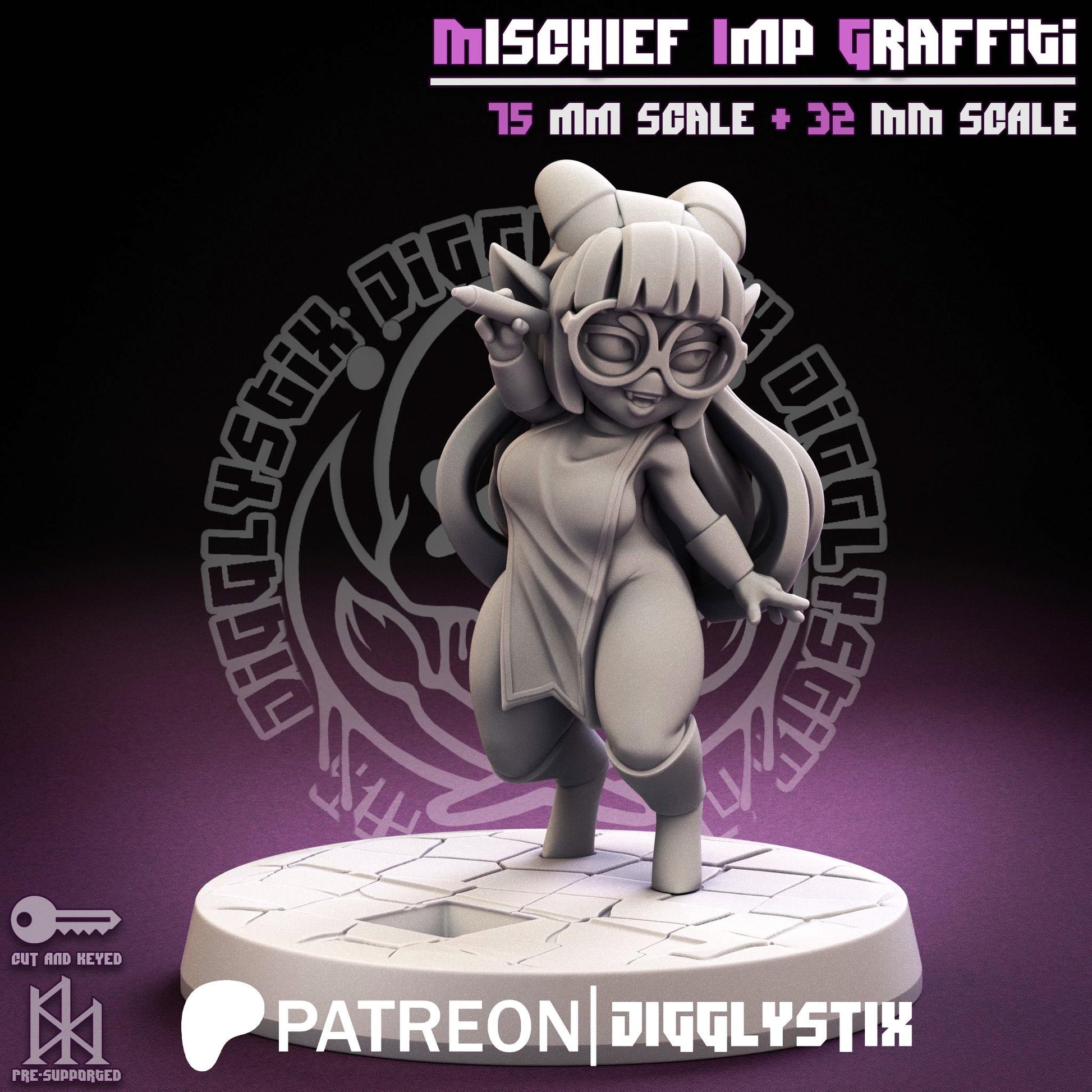 Mischief Imp Graffiti Pin Up Miniature | Jigglystix