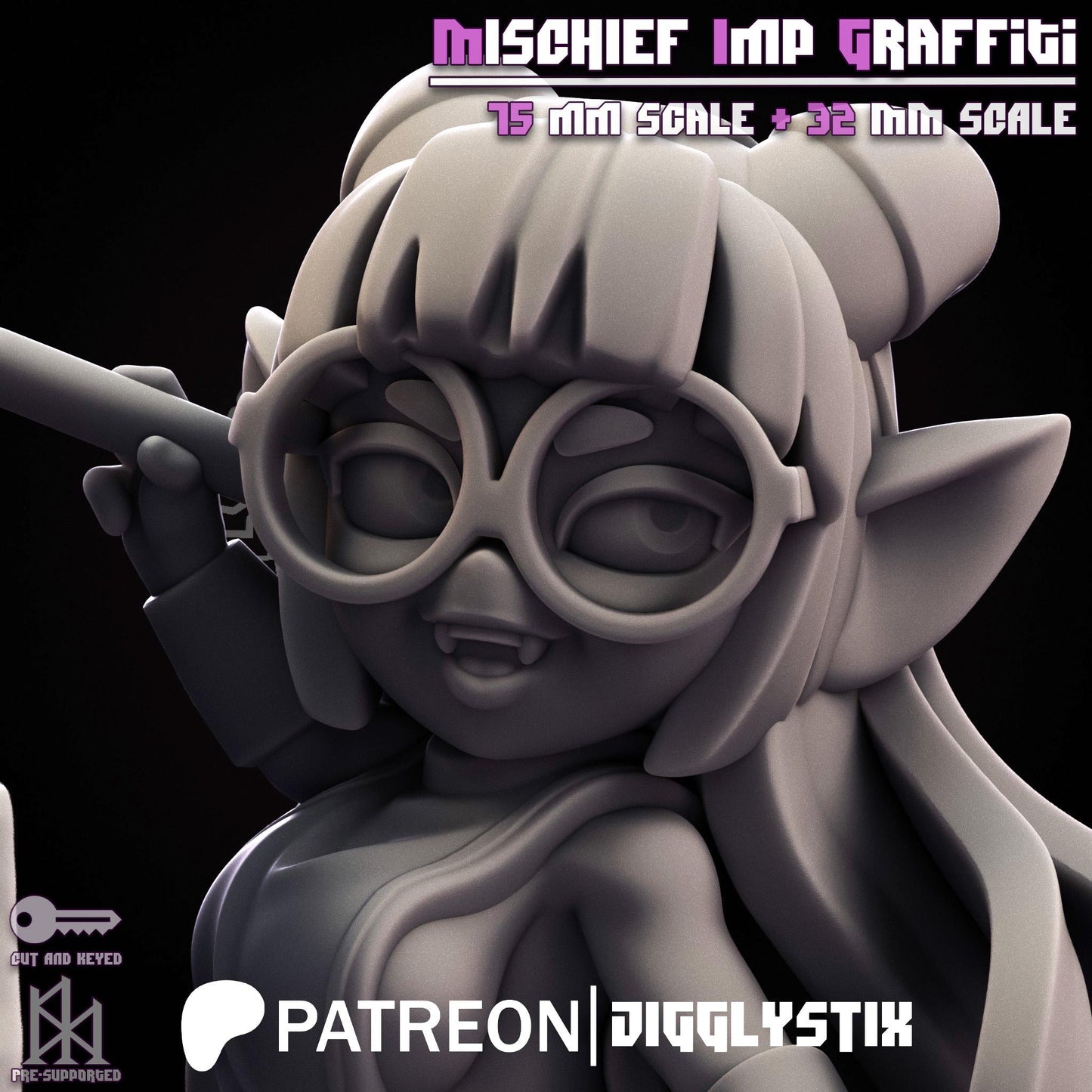 Mischief Imp Graffiti Pin Up Miniature | Jigglystix