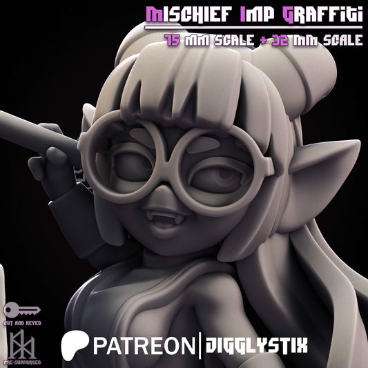 Mischief Imp Graffiti Pin Up Miniature | Jigglystix
