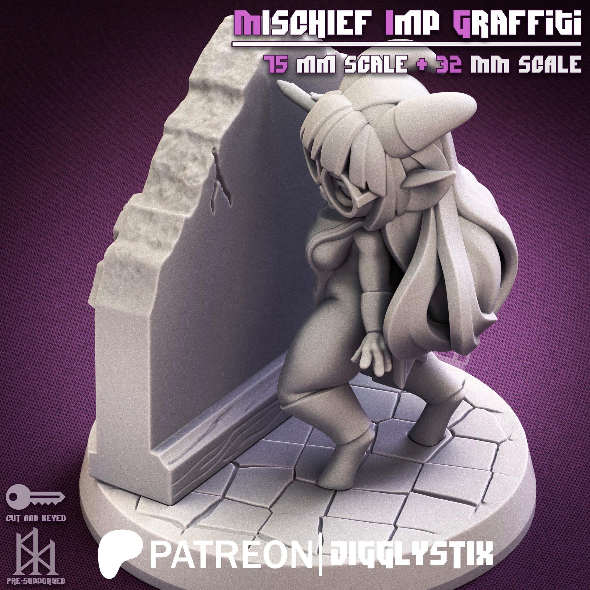 Mischief Imp Graffiti Pin Up Miniature | Jigglystix