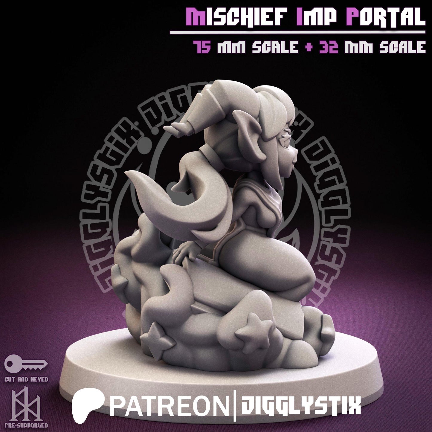 Mischief Imp Portal Pin Up Miniature | Jigglystix