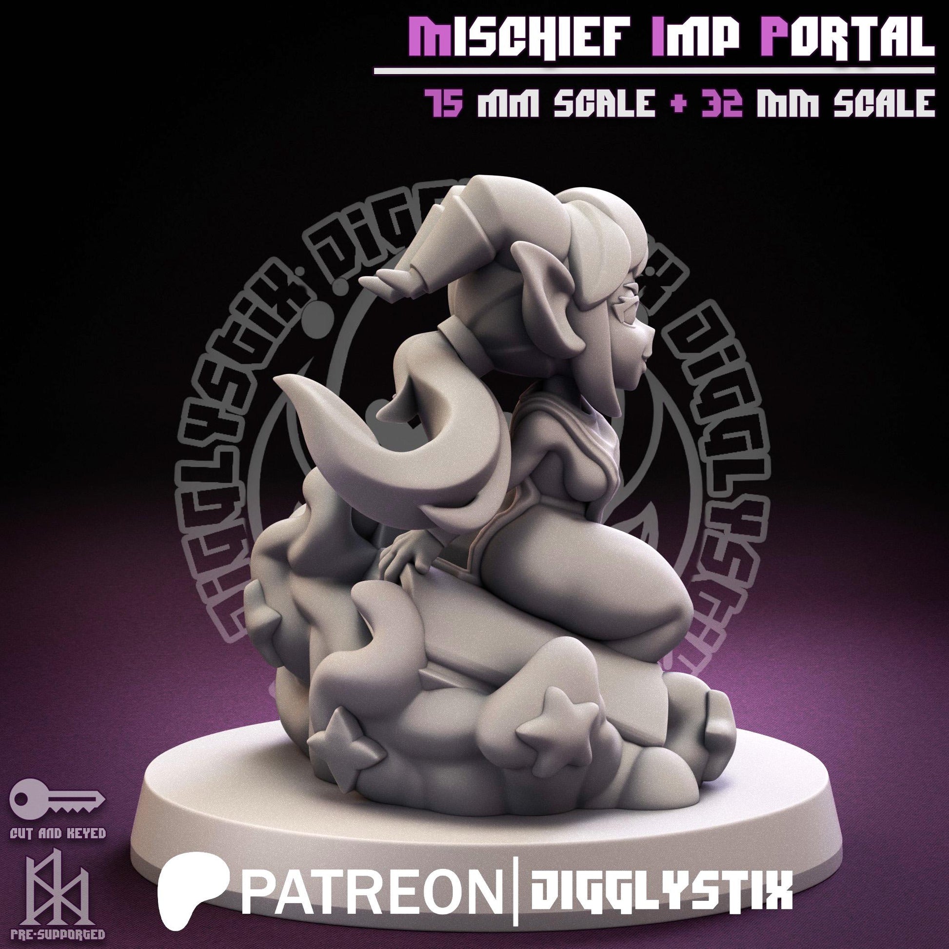 Mischief Imp Portal Pin Up Miniature | Jigglystix