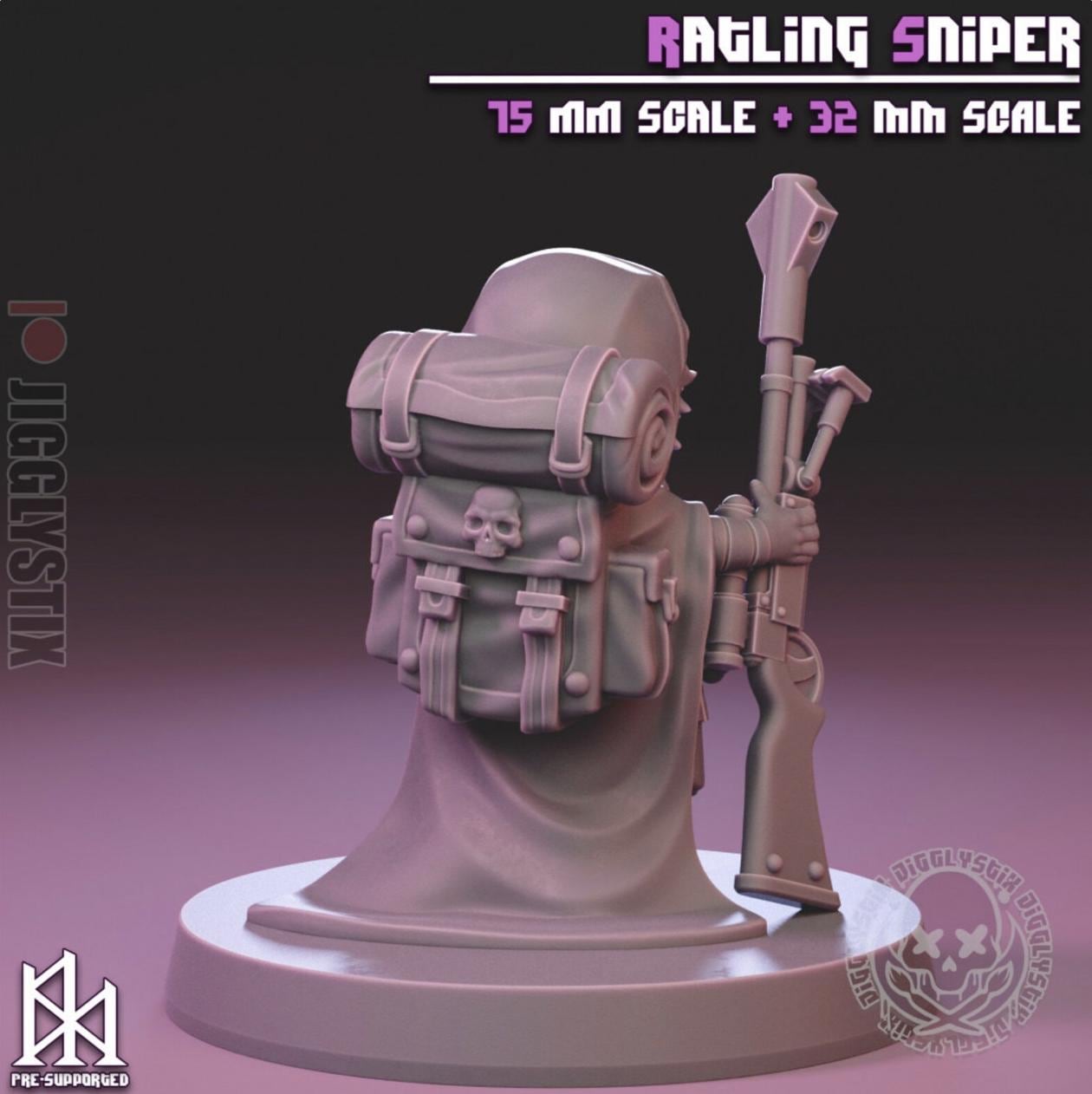 Ratling Sniper Pin Up Miniature | Jigglystix