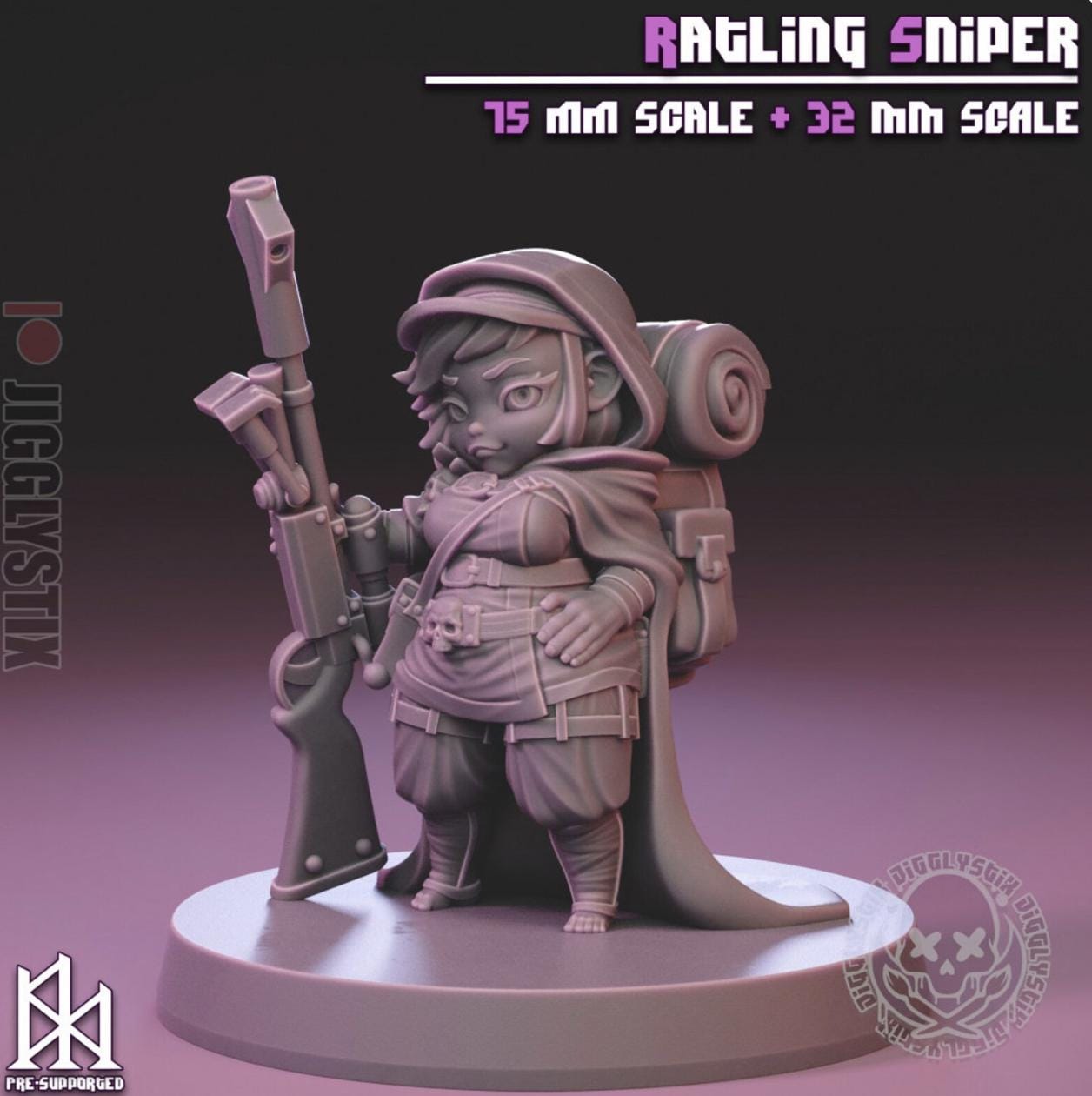 Ratling Sniper Pin Up Miniature | Jigglystix